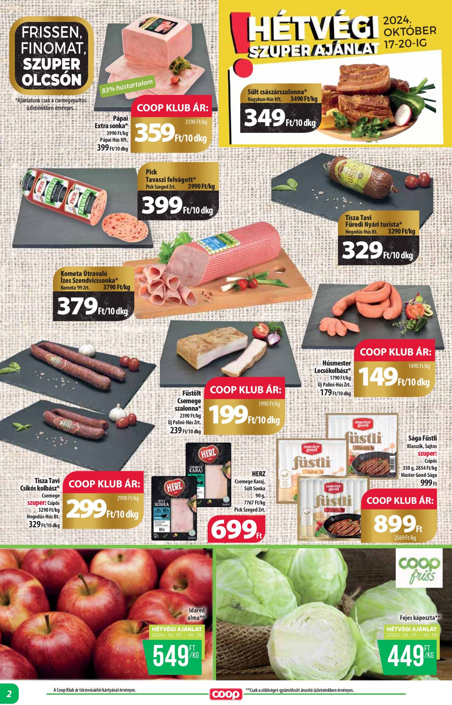 coop - Coop - Abc-Szuper akciós újság, érvényes 10.17. - 10.22. - page: 2