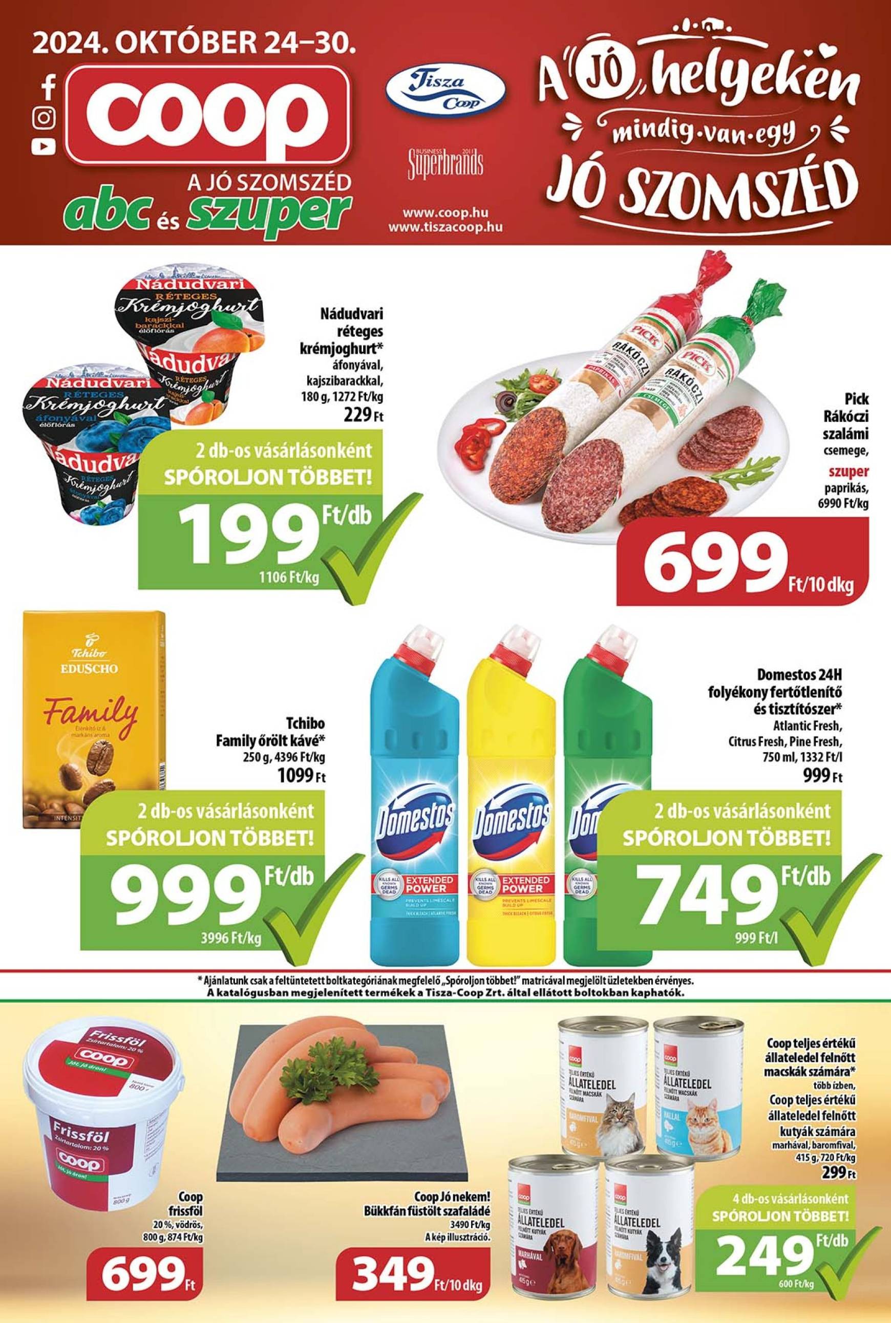 coop - Coop - Tisza - Abc-Szuper akciós újság, érvényes 10.24. - 10.30. - page: 1