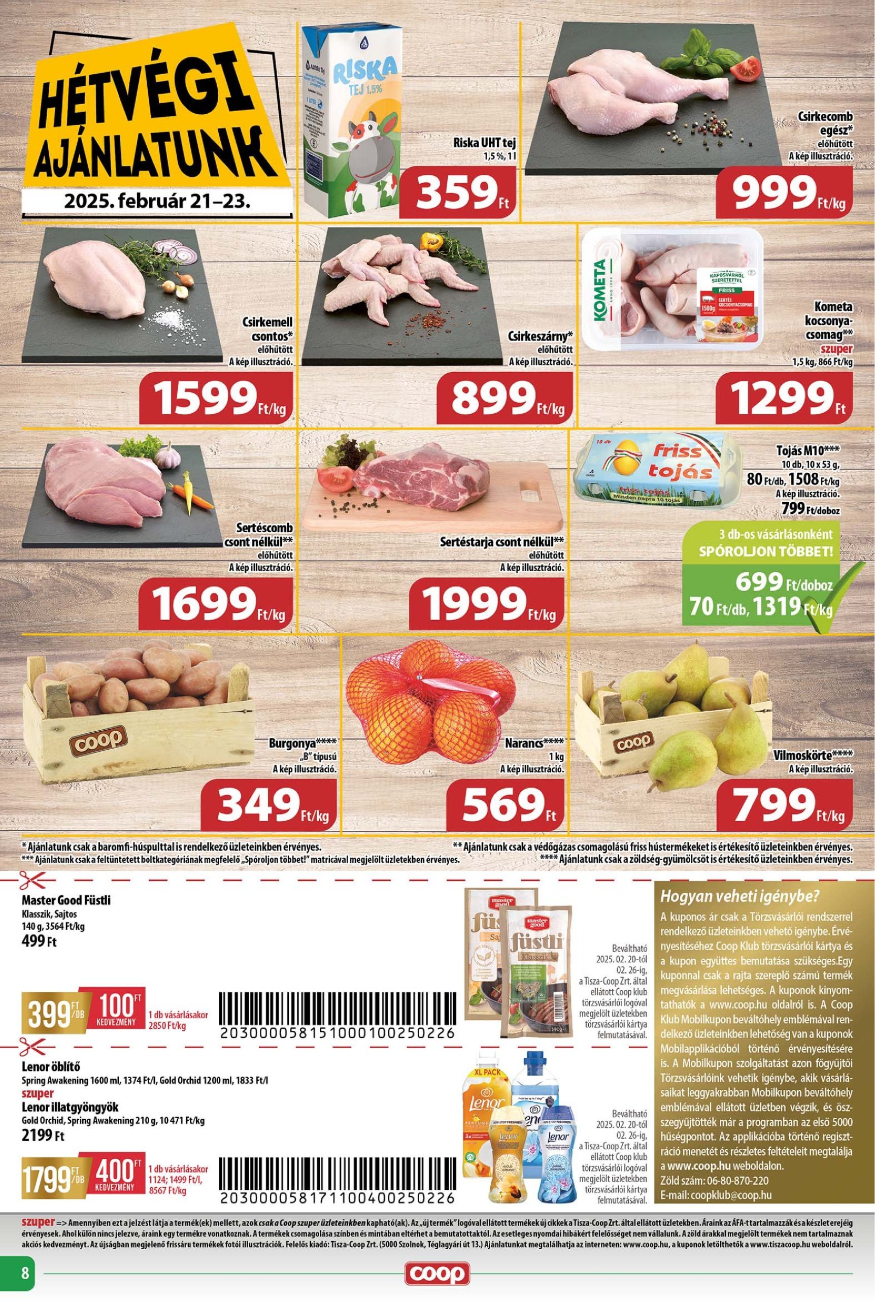 coop - Coop - Tisza - Abc-Szuper akciós újság, érvényes 02.20. - 02.26. - page: 8