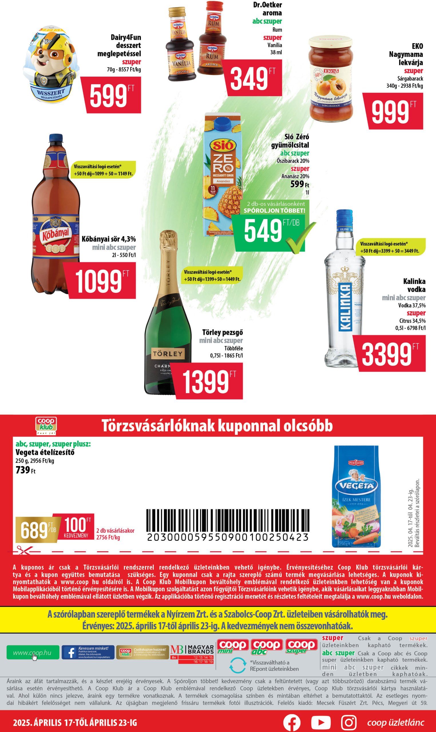 coop - Coop - Mini Abc Szuper akciós újság, érvényes 04.17. - 04.23. - page: 16