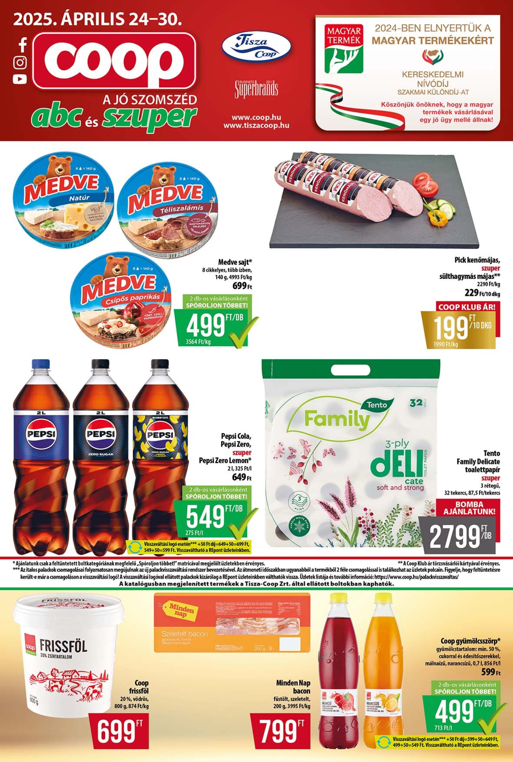 coop - Coop - Tisza - Abc-Szuper akciós újság, érvényes 04.24. - 04.30.