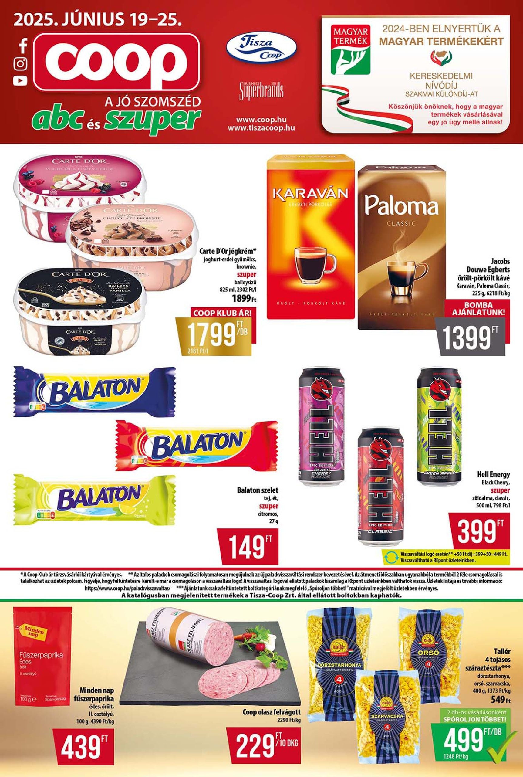 coop - Coop - Tisza - Abc-Szuper akciós újság, érvényes 06.19. - 06.25.