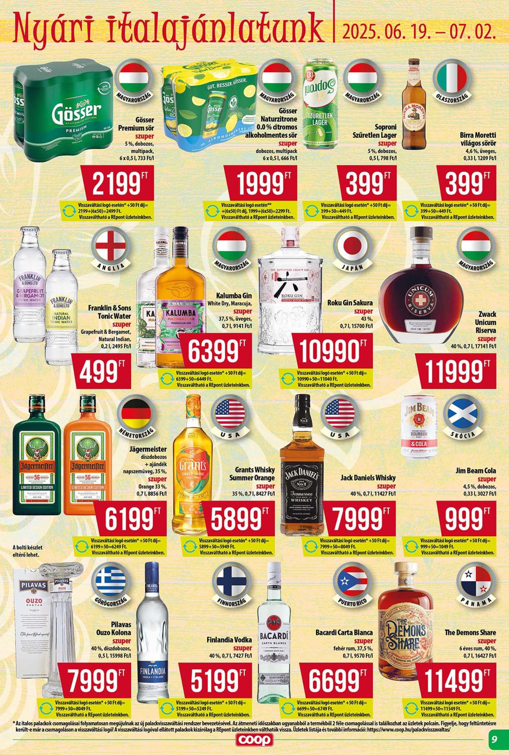 coop - Coop - Tisza - Abc-Szuper akciós újság, érvényes 06.19. - 06.25. - page: 9