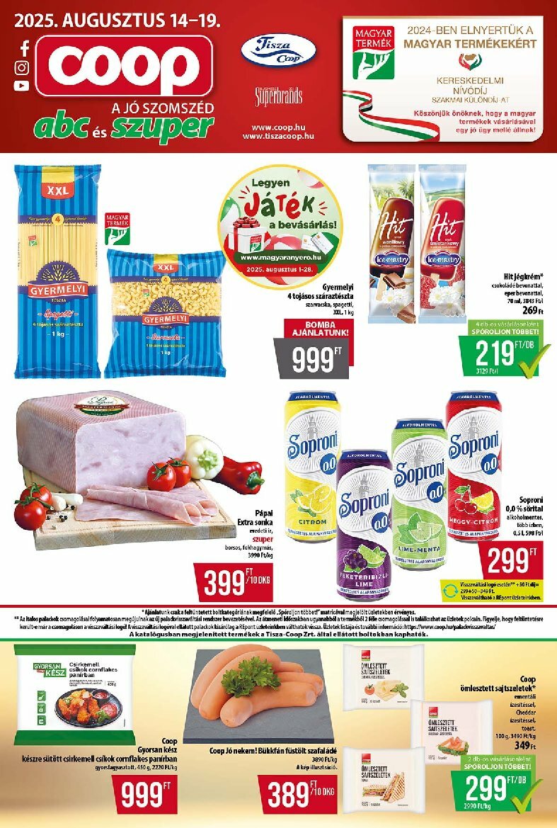 coop - Coop - Tisza - Abc-Szuper akciós újság, érvényes 08.14. - 08.19.