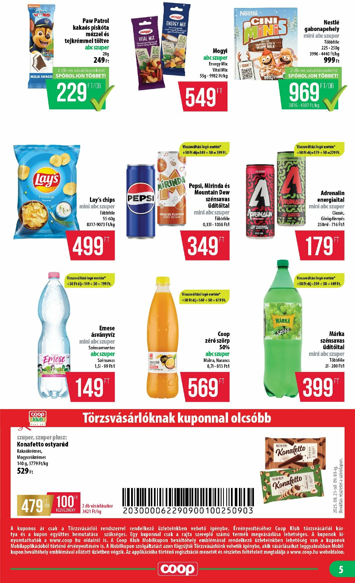 coop - Coop - Mecsek akciós újság, érvényes 08.21. - 09.03. - page: 5