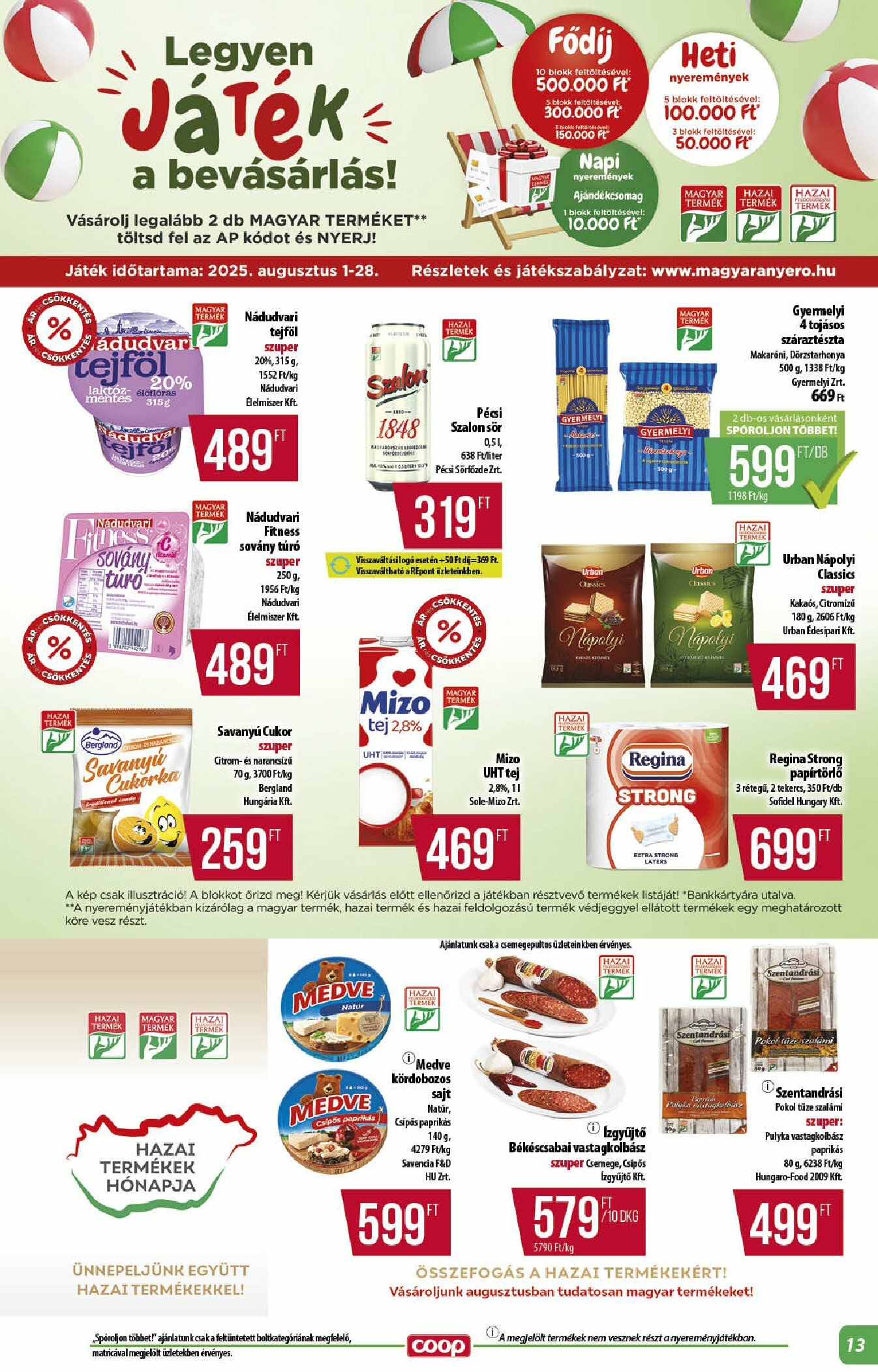 coop - Coop - Alföld akciós újság, érvényes 08.21. - 09.03. - page: 13