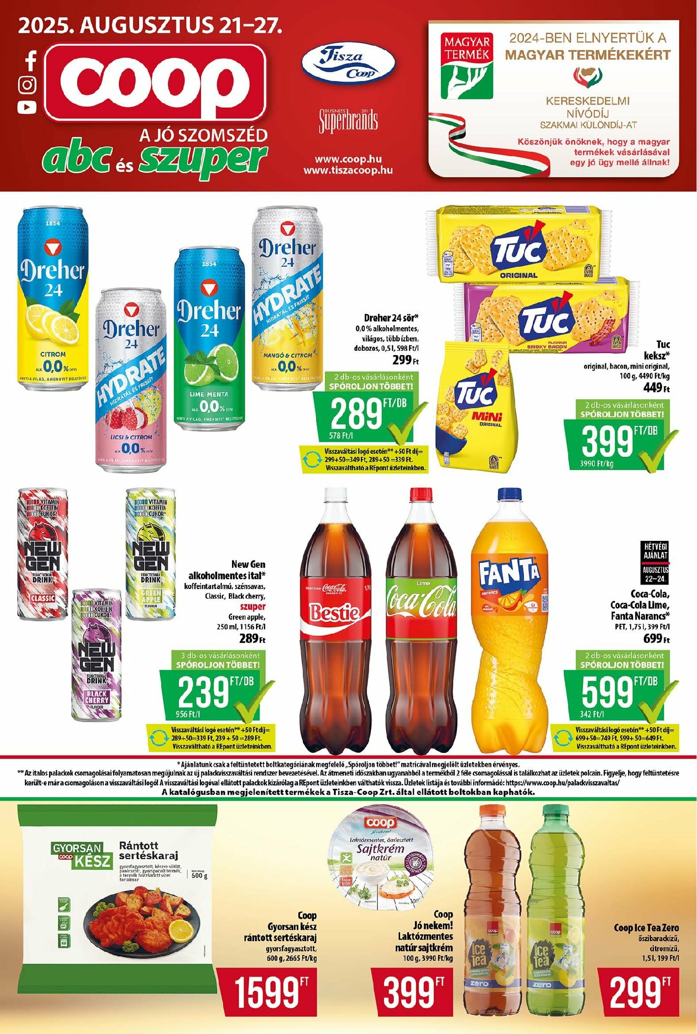 coop - Coop - Tisza - Abc-Szuper akciós újság, érvényes 08.21. - 08.27.