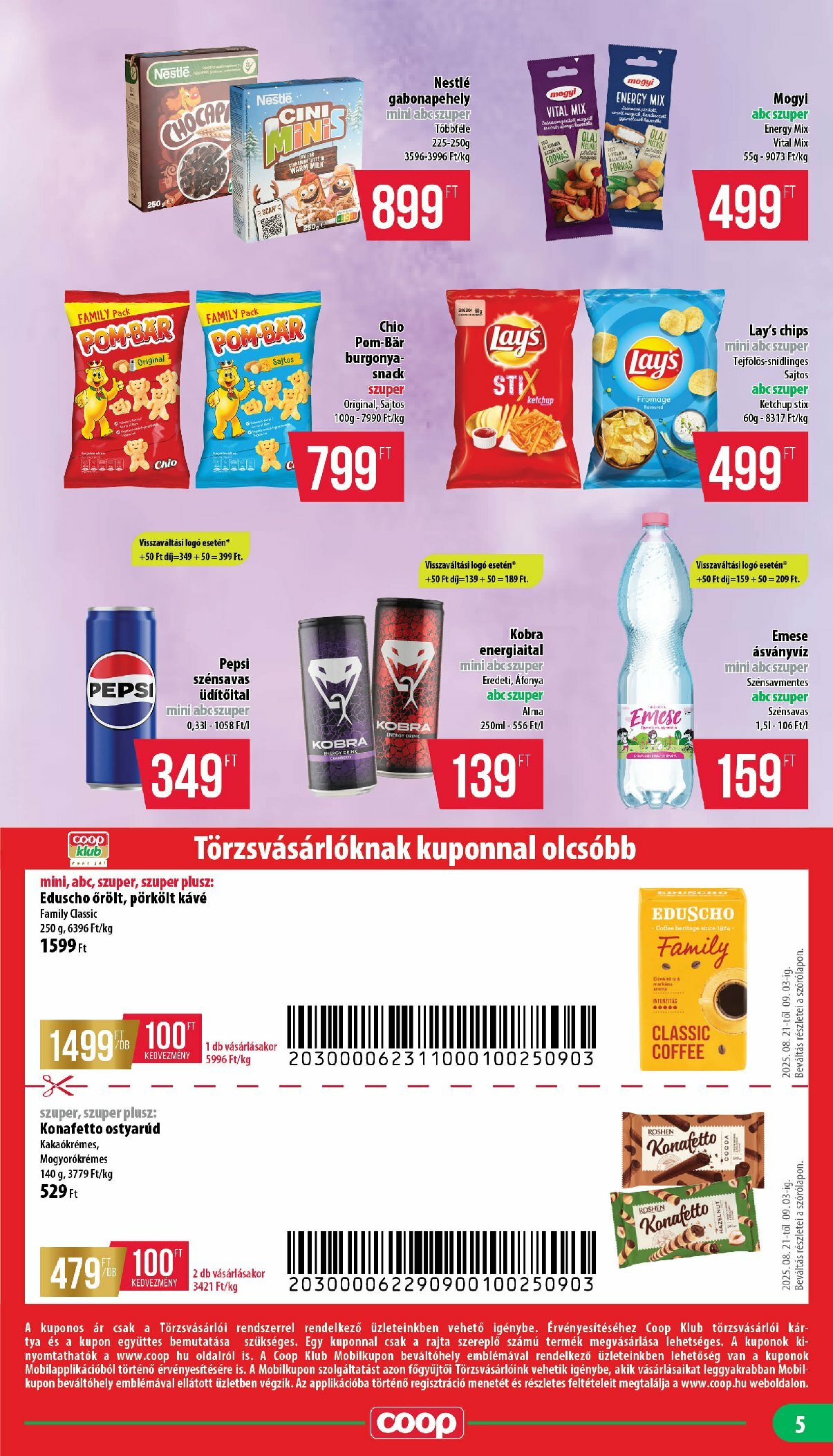 coop - Coop - Nyírzem/Szabolcs Coop akciós újság, érvényes 08.21. - 09.03. - page: 5