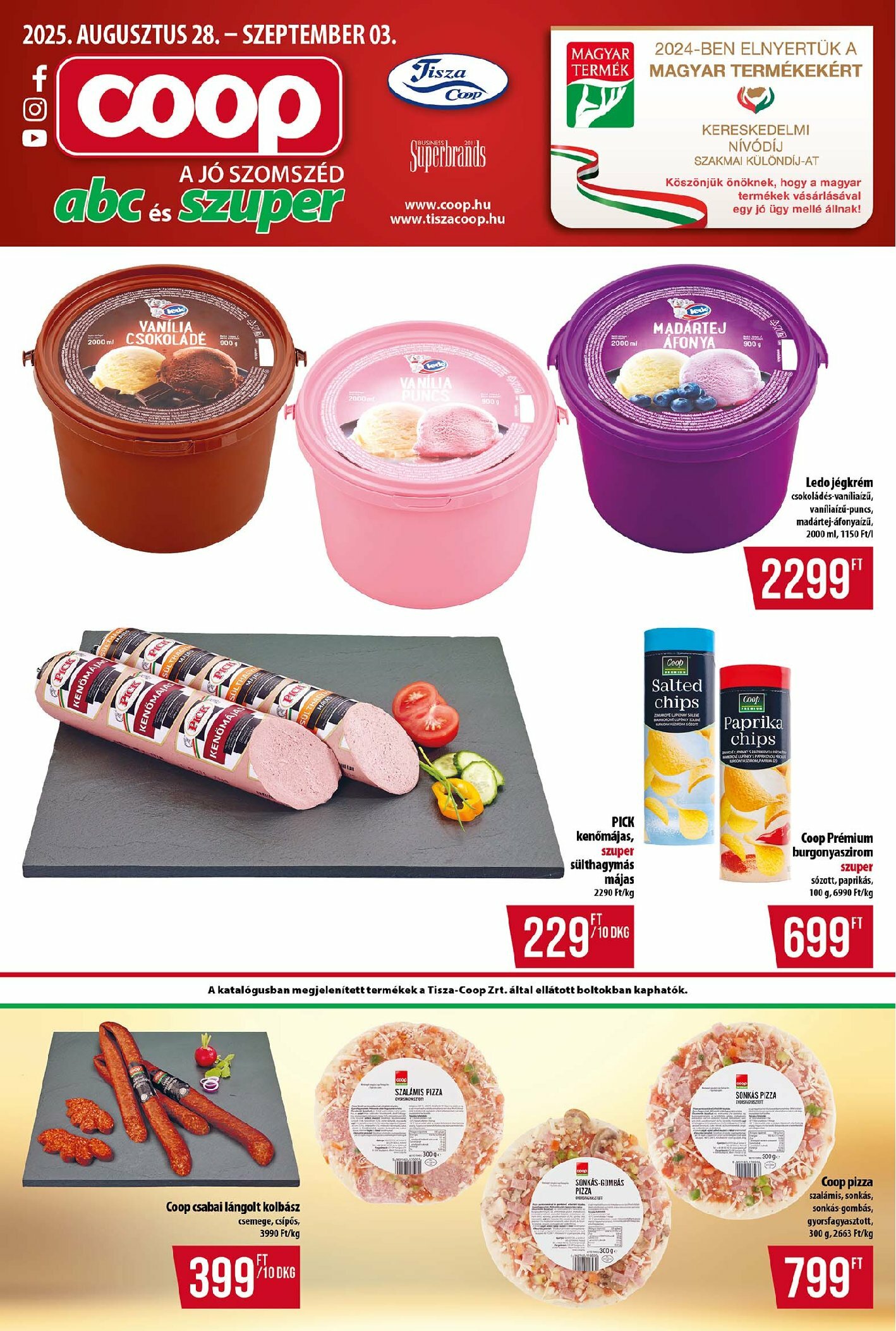 coop - Coop - Tisza - Abc-Szuper akciós újság, érvényes 08.28. - 09.03.