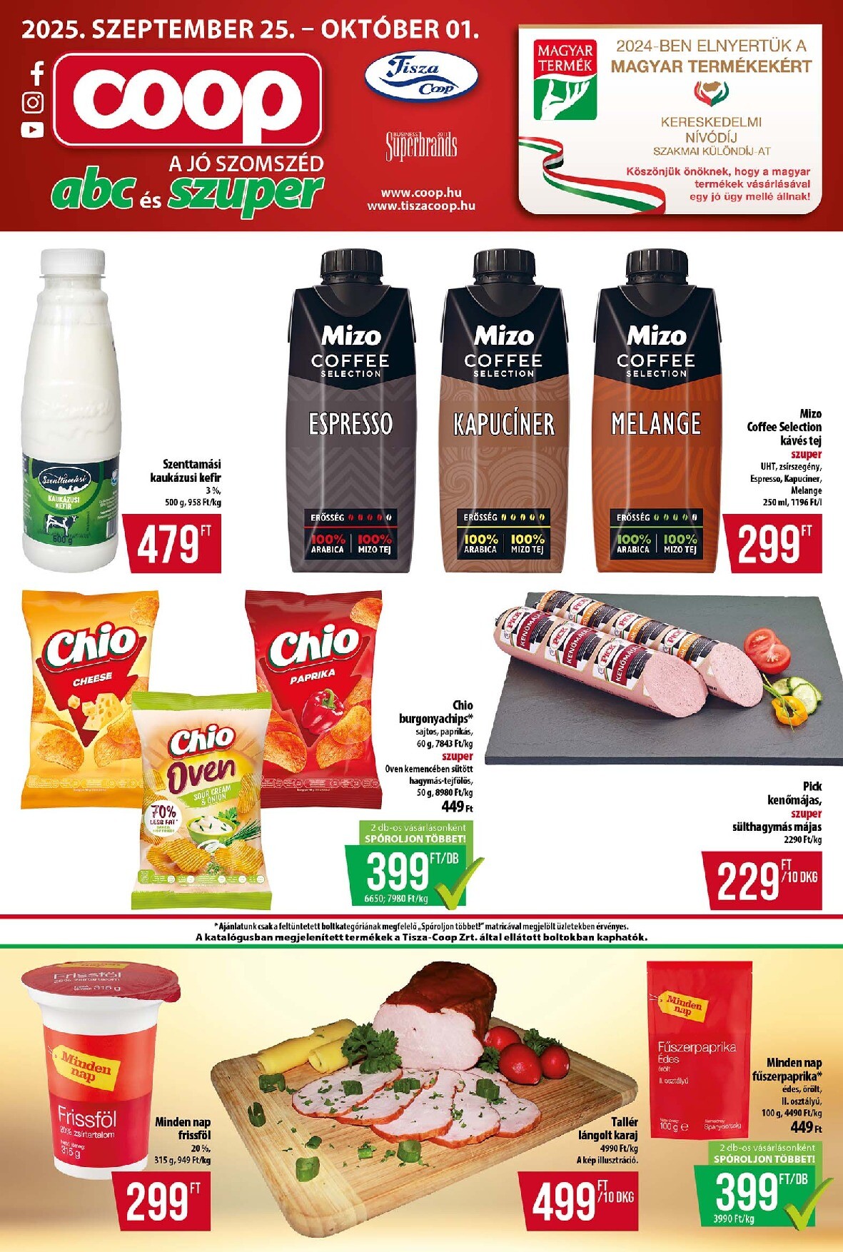coop - Coop - Tisza - Abc-Szuper akciós újság, érvényes 09.25. - 10.01.