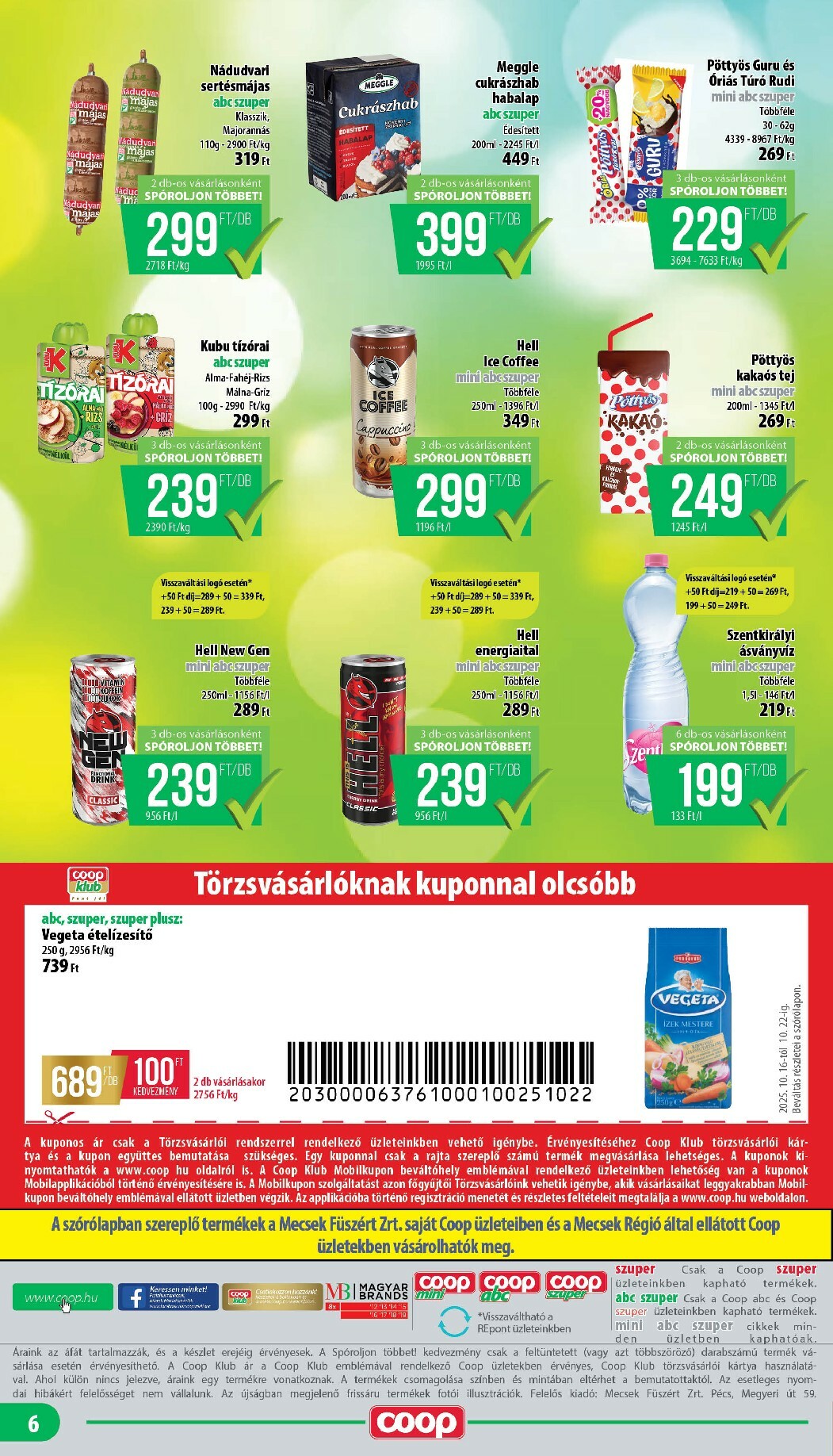 coop - Coop - Mini Abc Szuper Mecsek akciós újság, érvényes 10.16. - 10.22. - page: 6