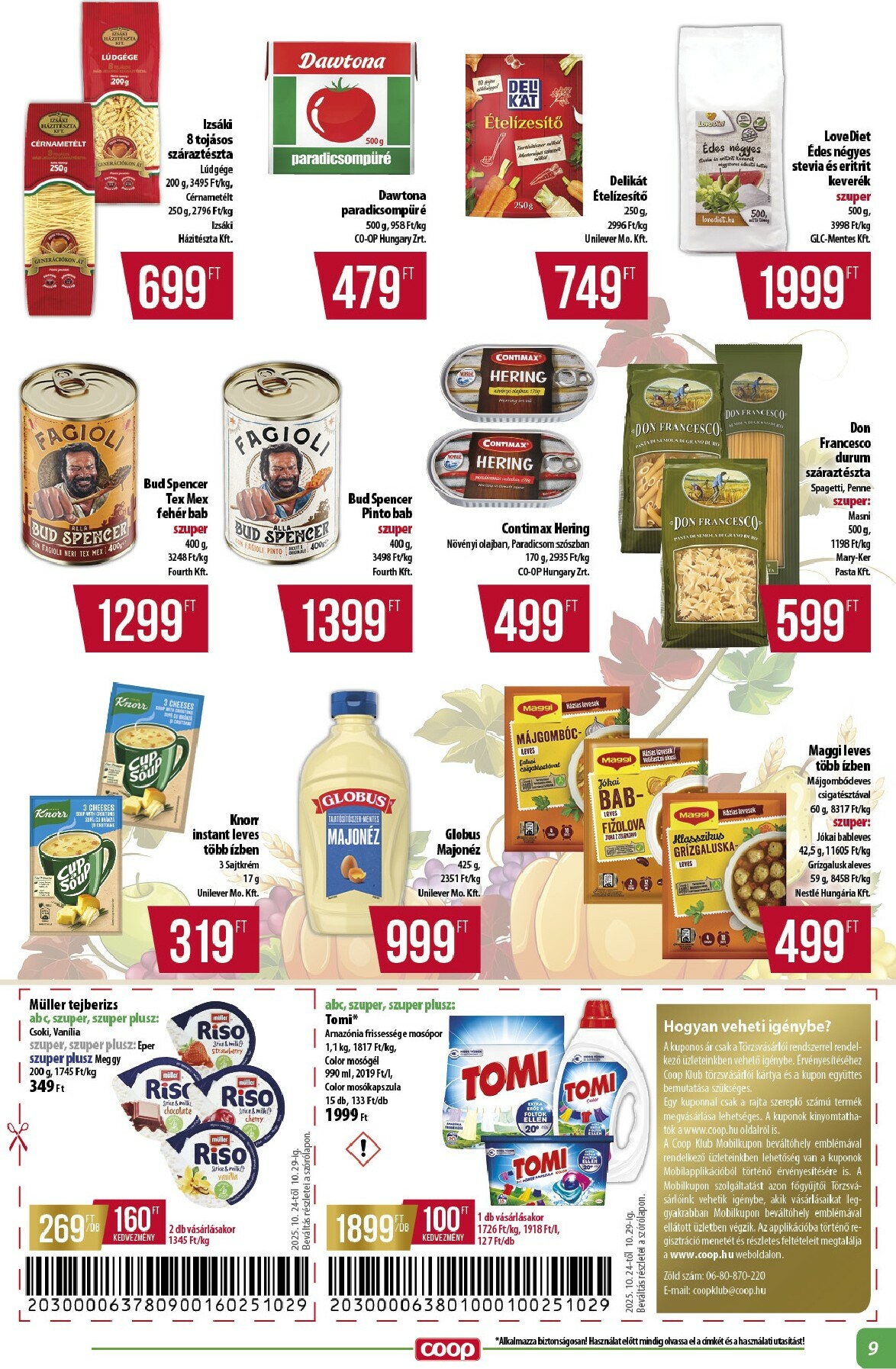 coop - Coop - Alföld akciós újság, érvényes 10.24. - 10.29. - page: 9