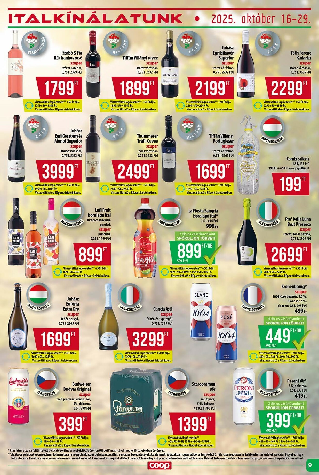 coop - Coop - Tisza - Abc-Szuper akciós újság, érvényes 10.24. - 10.29. - page: 9