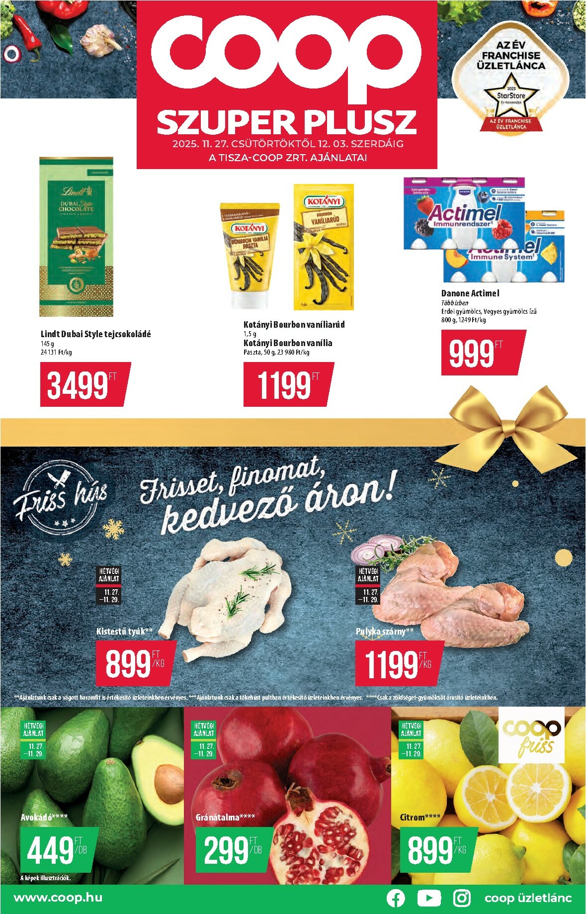 coop - Coop - Szuper Plusz Tisza akciós újság, érvényes 11.27. - 12.03.