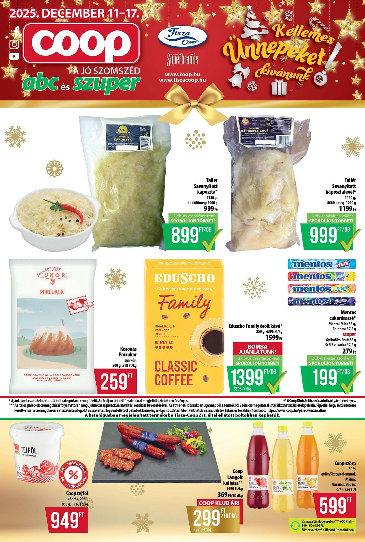 coop - Coop - Abc-Szuper Tisza akciós újság, érvényes 12.11. - 12.17.