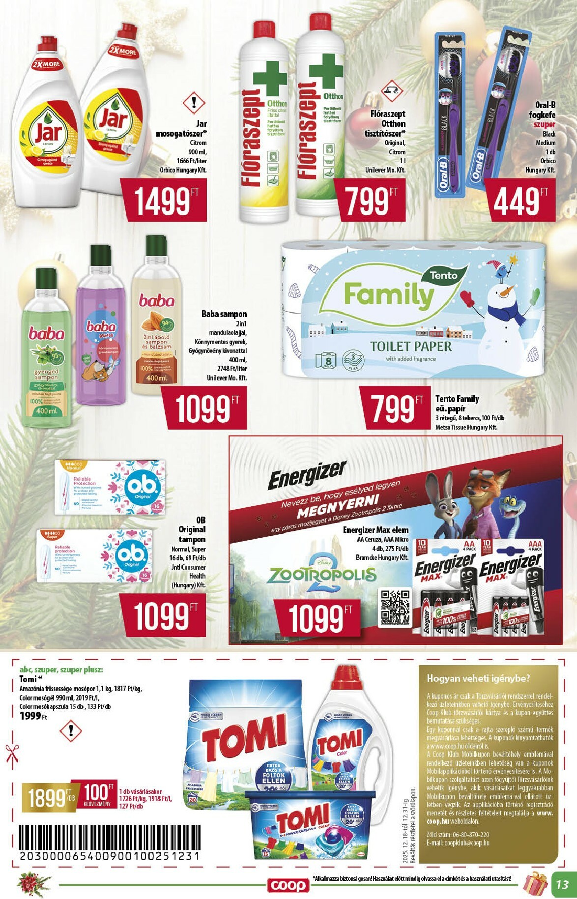 coop - Coop - Alföld Abc-Szuper akciós újság, érvényes 12.18. - 12.31. - page: 13