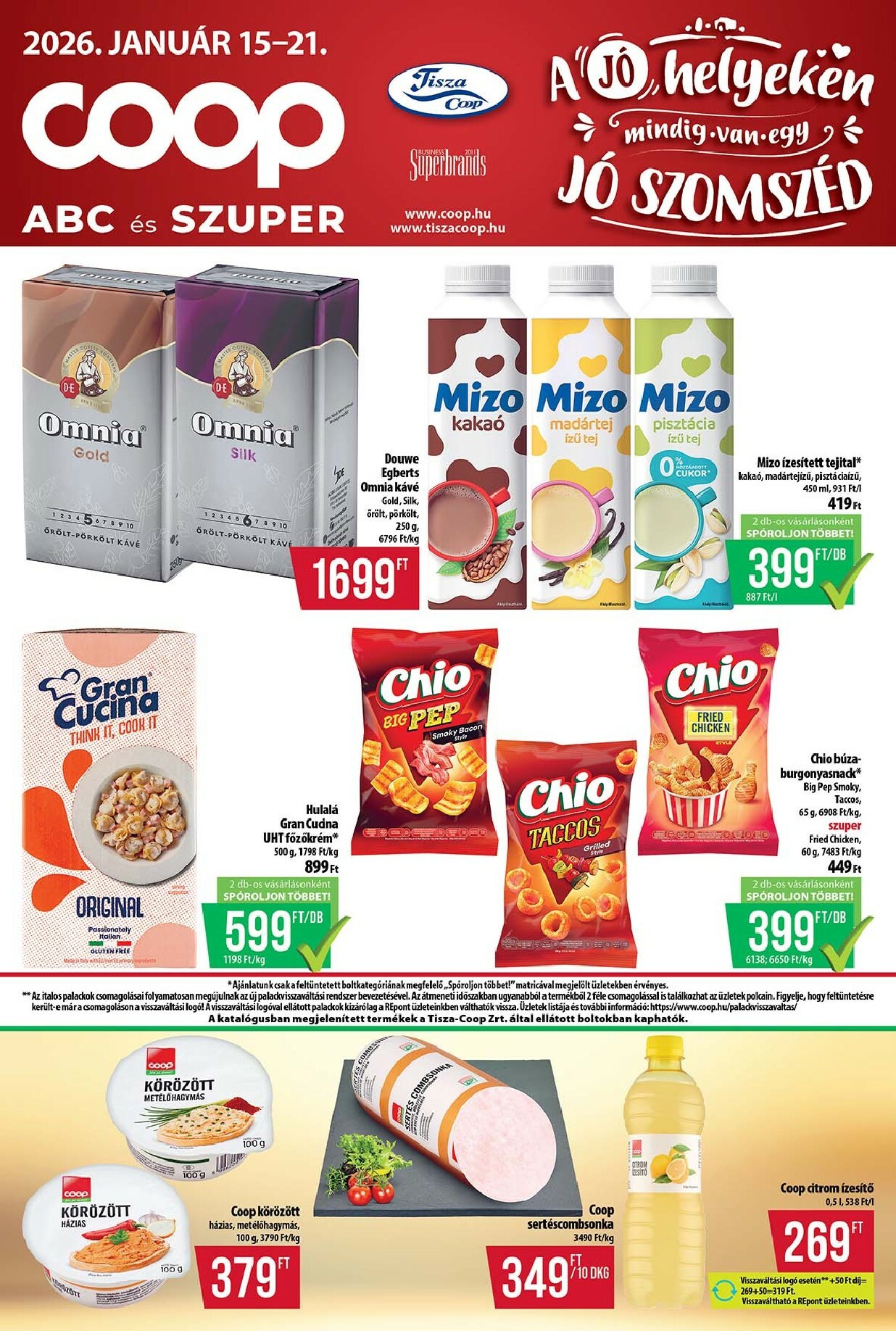 coop - Coop - Tisza - Abc-Szuper akciós újság, érvényes 01.15. - 01.21.