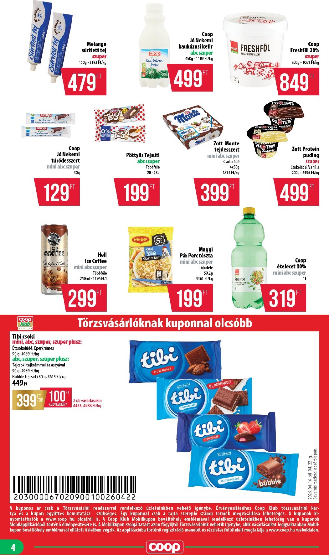 coop - Aktuális Coop - Nyírzem/Szabolcs Coop szórólap érvényes csütörtöktől 2026.04.16.-től szerdától 2026.04.22.-ig - page: 4
