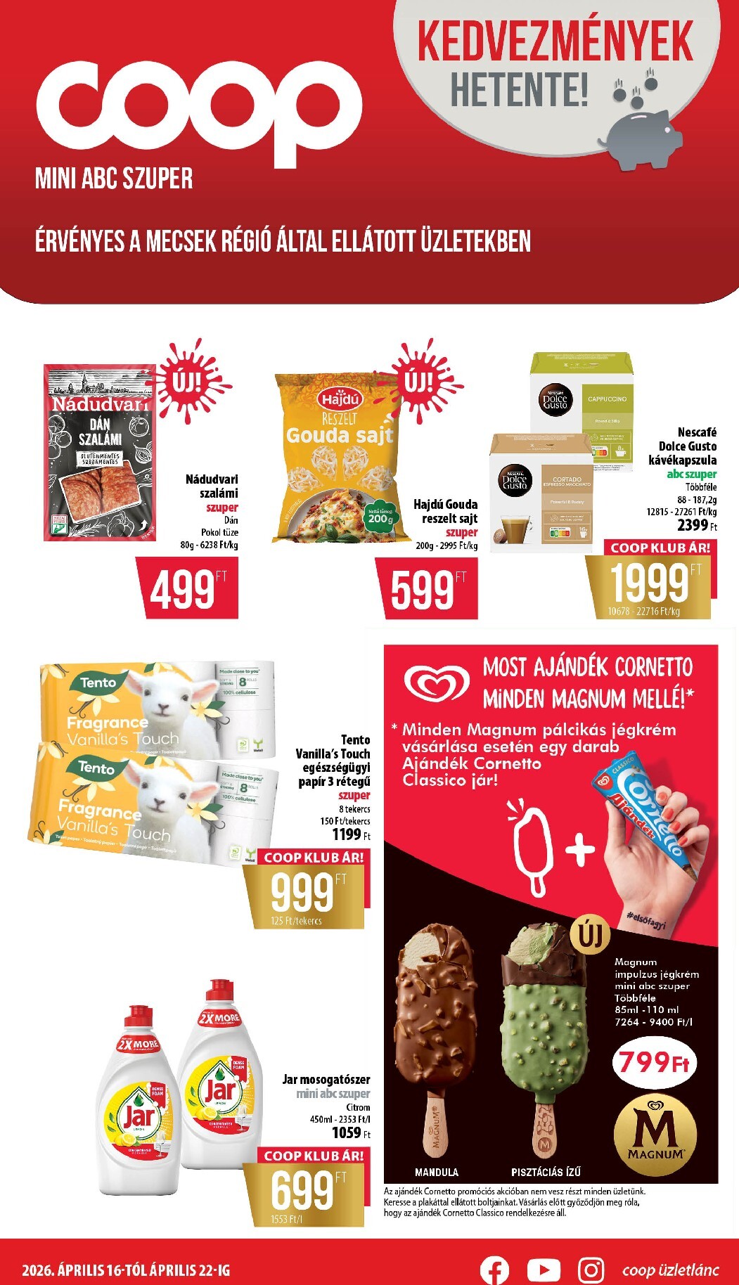coop - Aktuális Coop - Mecsek szórólap érvényes csütörtöktől 2026.04.16.-től szerdától 2026.04.22.-ig