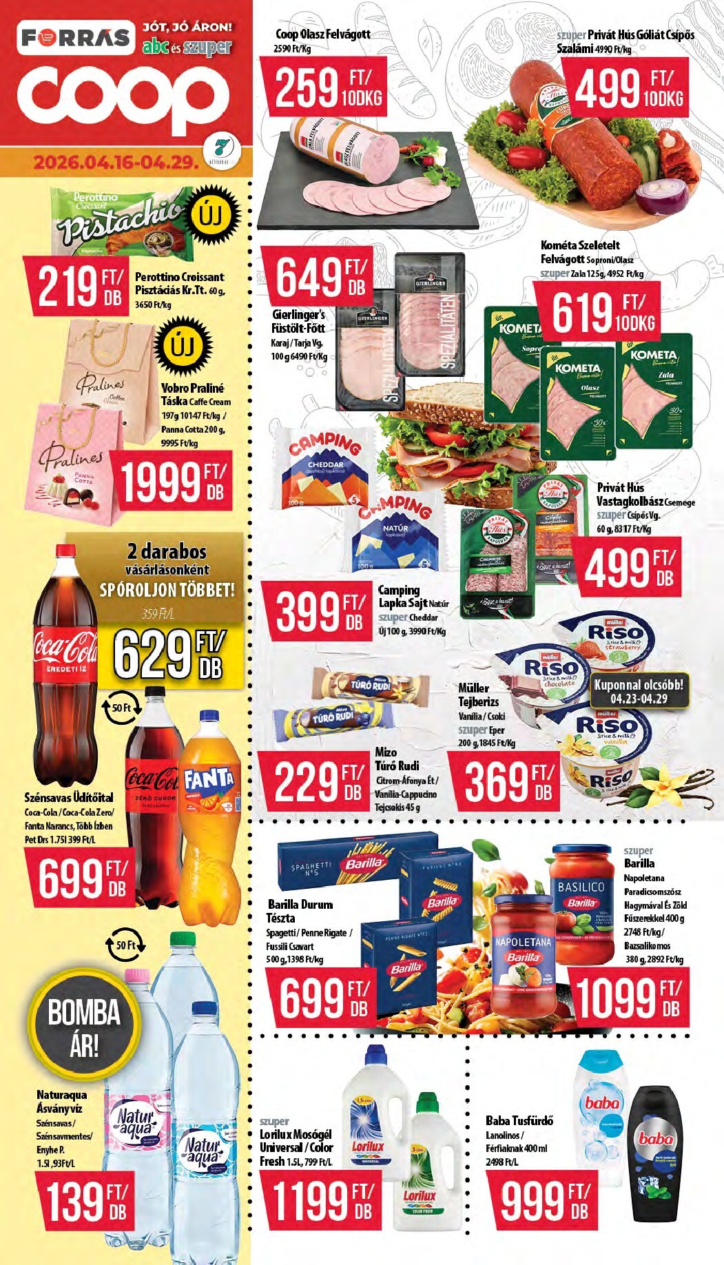 coop - Aktuális Coop - Hétforrás szórólap érvényes csütörtöktől 2026.04.16.-től szerdától 2026.04.29.-ig - page: 1