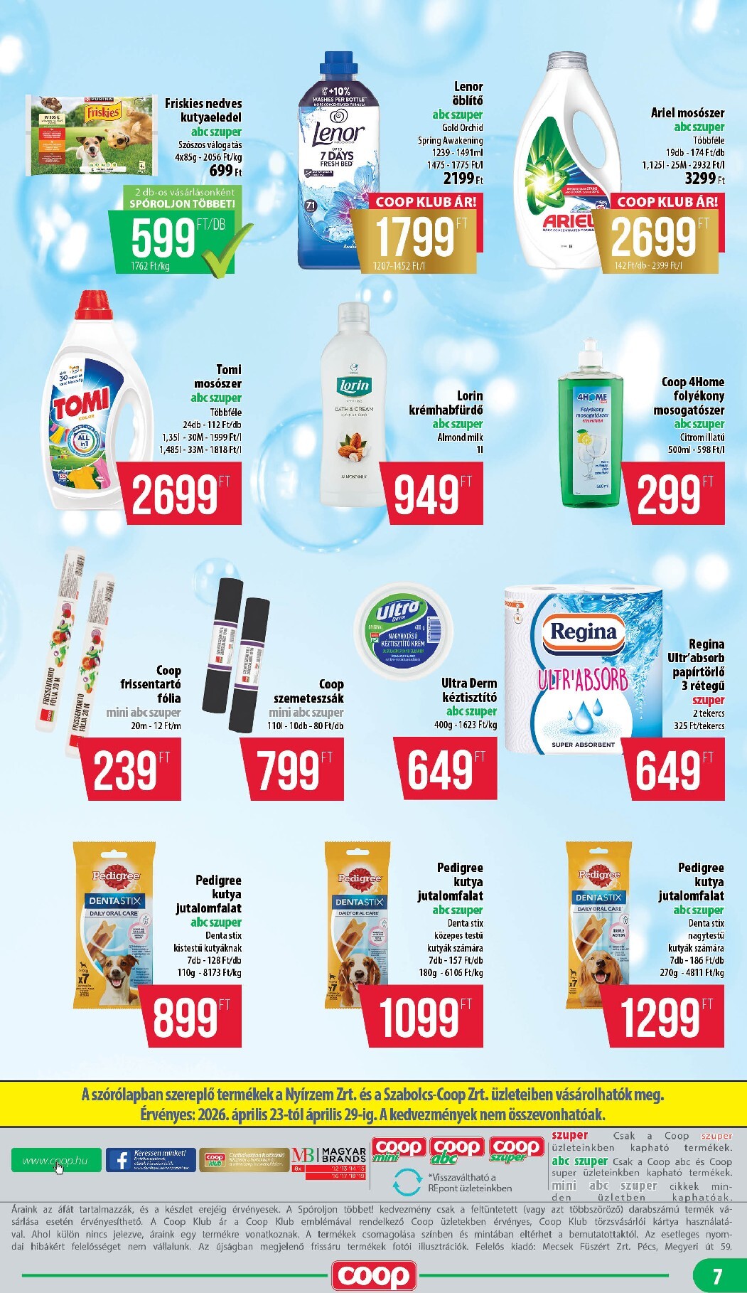 coop - A jövőbeli Coop - Nyírzem/Szabolcs Coop akciós újság csütörtöktől 2026.04.23.-tól szerdától 2026.04.29.-ig érvényes. - page: 7