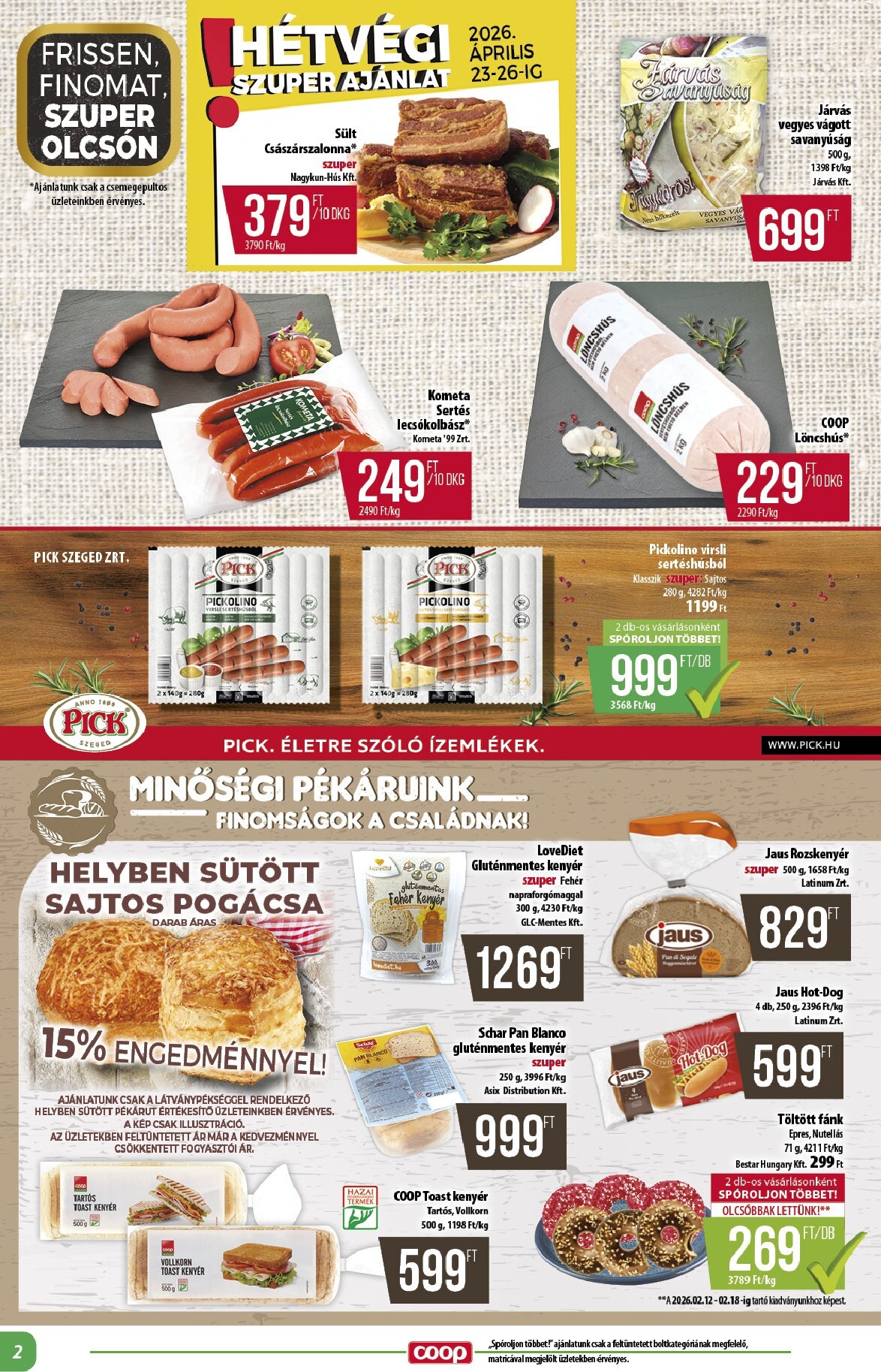 coop - A jövőbeli Coop - Alföld akciós újság csütörtöktől 2026.04.23.-tól szerdától 2026.04.29.-ig érvényes. - page: 2