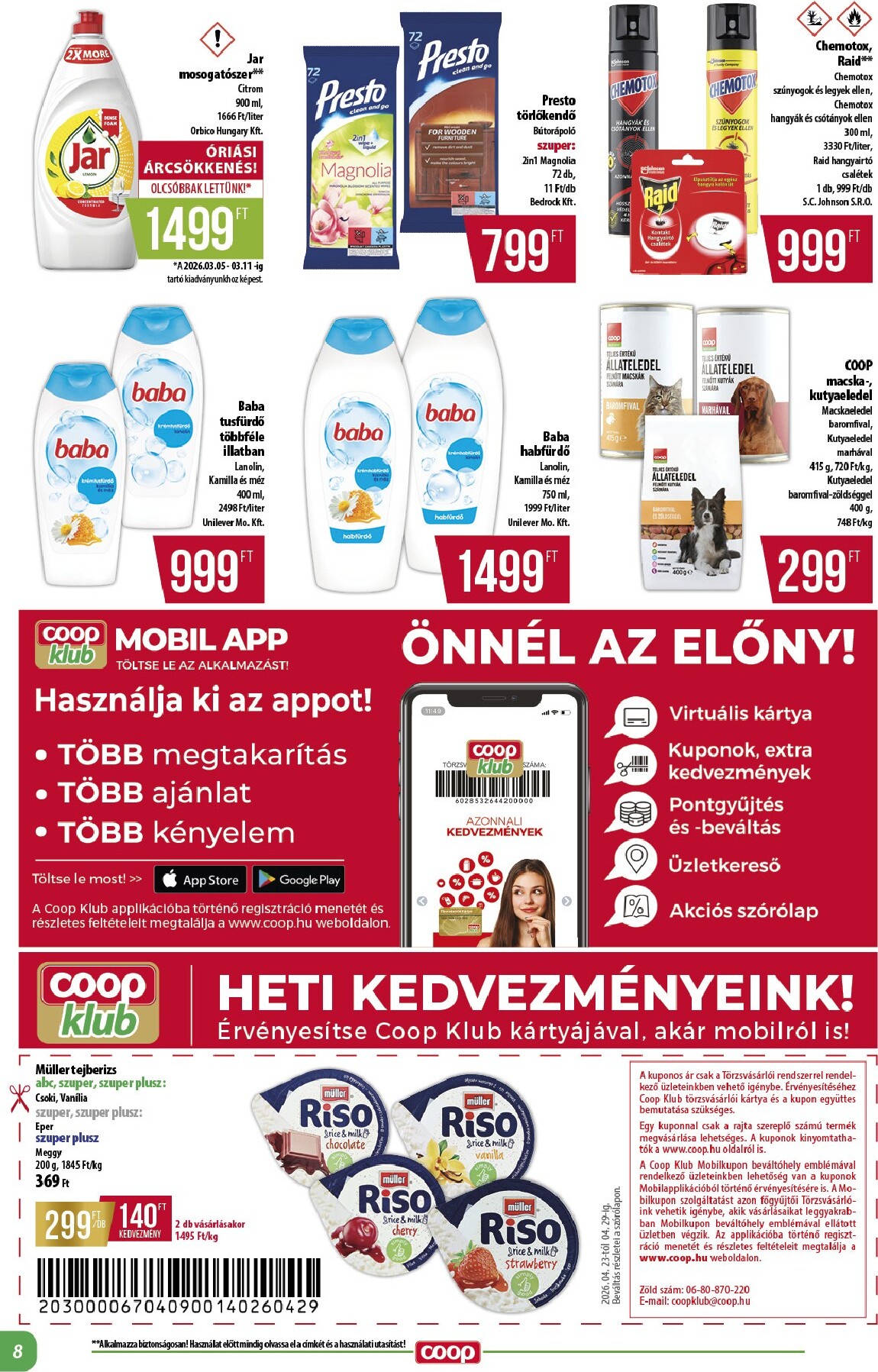 coop - A jövőbeli Coop - Alföld akciós újság csütörtöktől 2026.04.23.-tól szerdától 2026.04.29.-ig érvényes. - page: 8