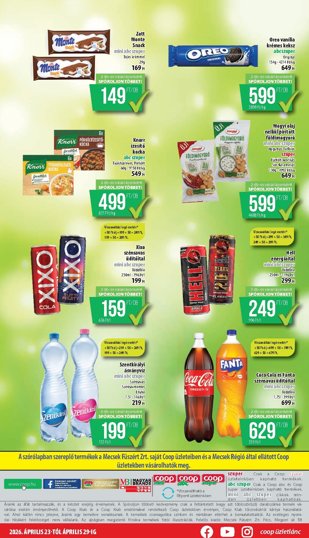 coop - A jövőbeli Coop - Mecsek akciós újság csütörtöktől 2026.04.23.-tól szerdától 2026.04.29.-ig érvényes. - page: 8