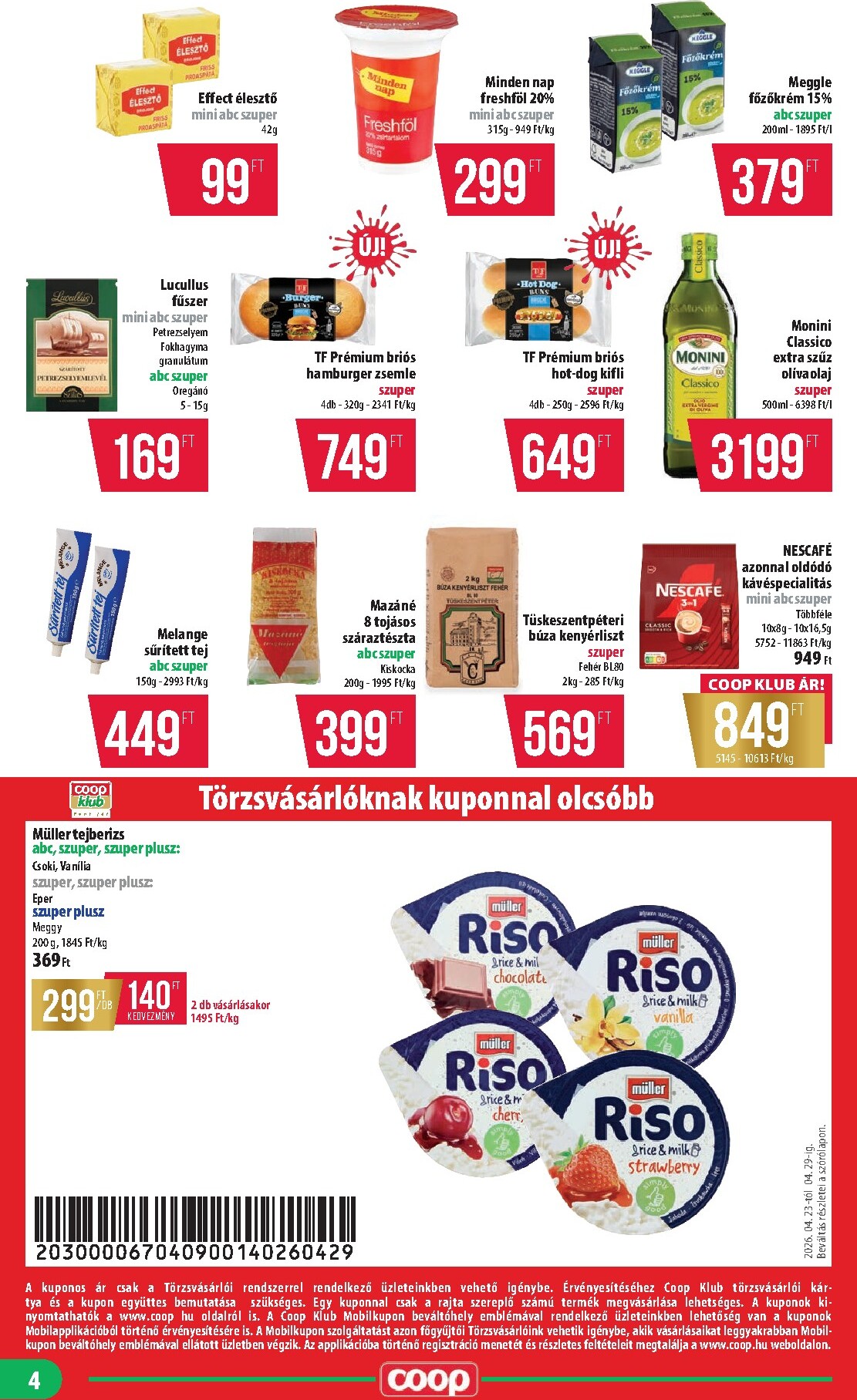 coop - A jövőbeli Coop - Mecsek akciós újság csütörtöktől 2026.04.23.-tól szerdától 2026.04.29.-ig érvényes. - page: 4
