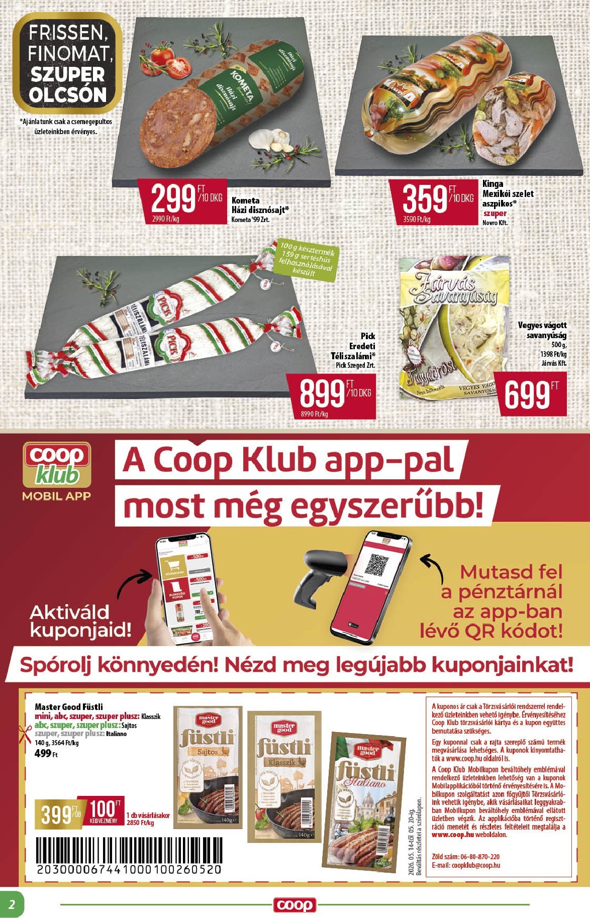 coop - Aktuális Coop - Alföld szórólap érvényes csütörtöktől 2026.05.14.-től szerdától 2026.05.20.-ig - page: 2