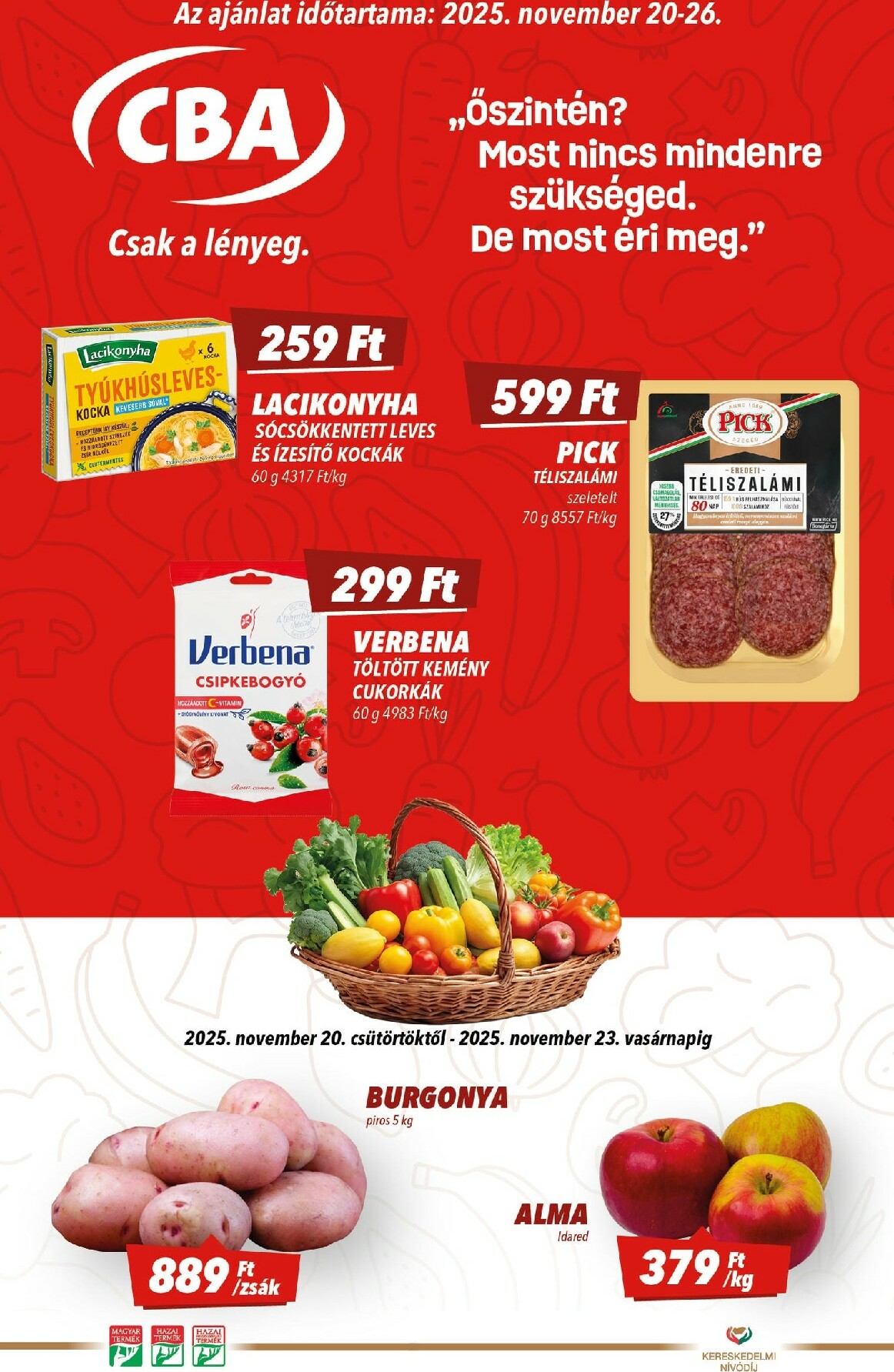 cba - CBA akciós újság, érvényes 11.20. - 11.26. - page: 1
