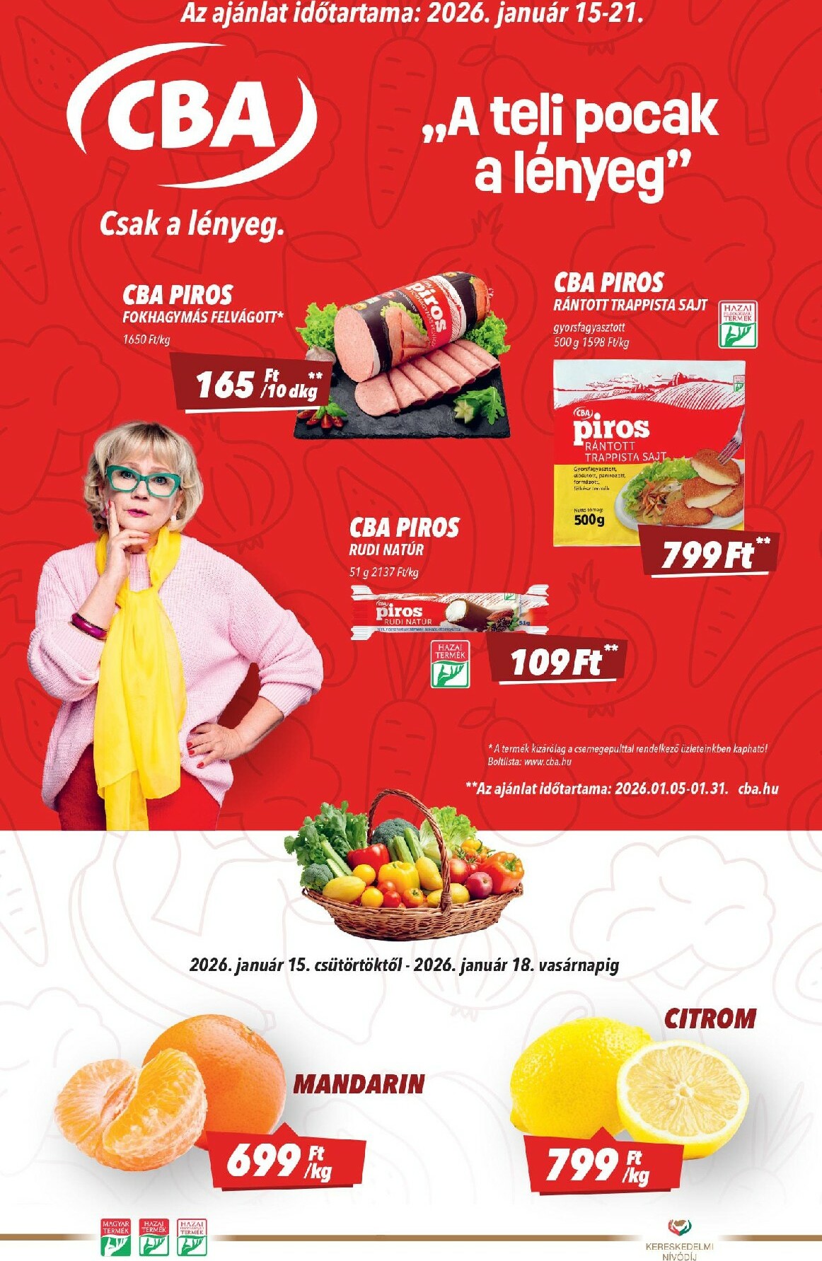 cba - CBA akciós újság, érvényes 01.15. - 01.21. - page: 1