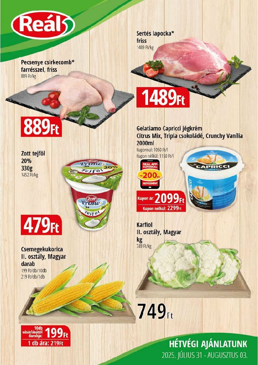 real - Reál - Bevásárló hétvége Kisalföld akciós újság, érvényes 07.31. - 08.03.
