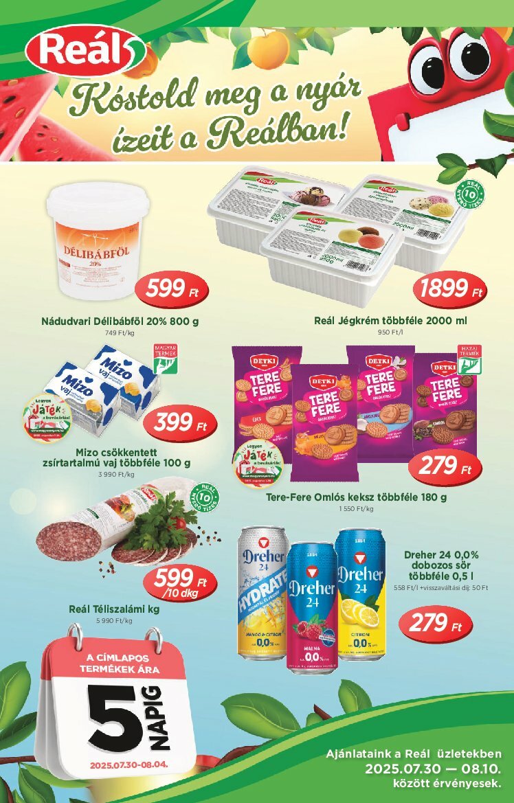 real - Reál - Országos Ajánlatok akciós újság, érvényes 07.30. - 08.10.