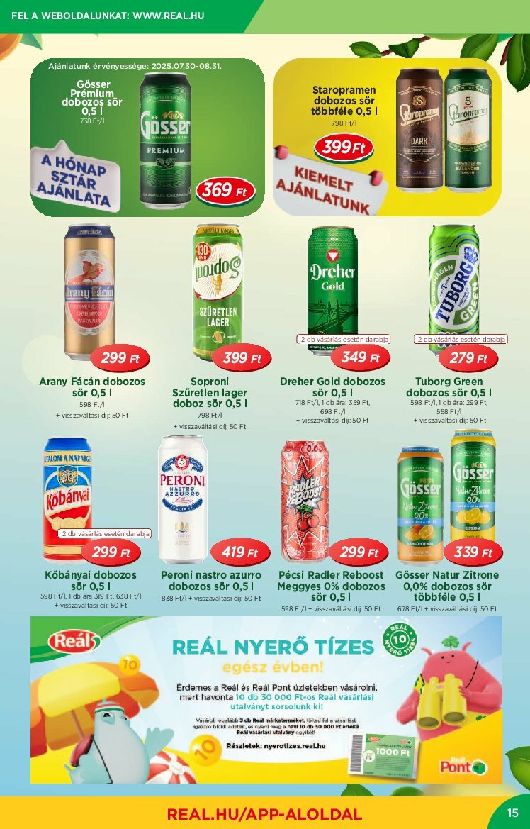 real - Reál - Országos Ajánlatok akciós újság, érvényes 07.30. - 08.10. - page: 15