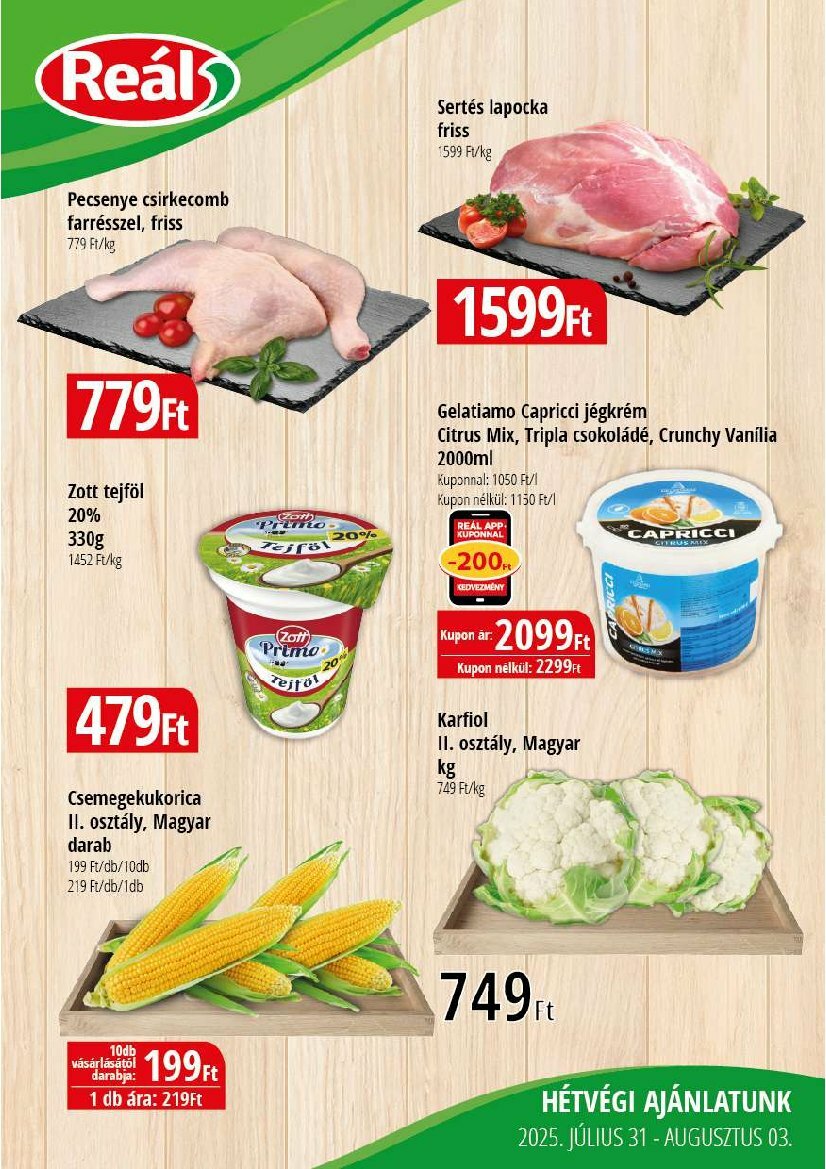 real - Reál - Bevásárló hétvége Kelet-Alfi-Ker akciós újság, érvényes 07.31. - 08.03.