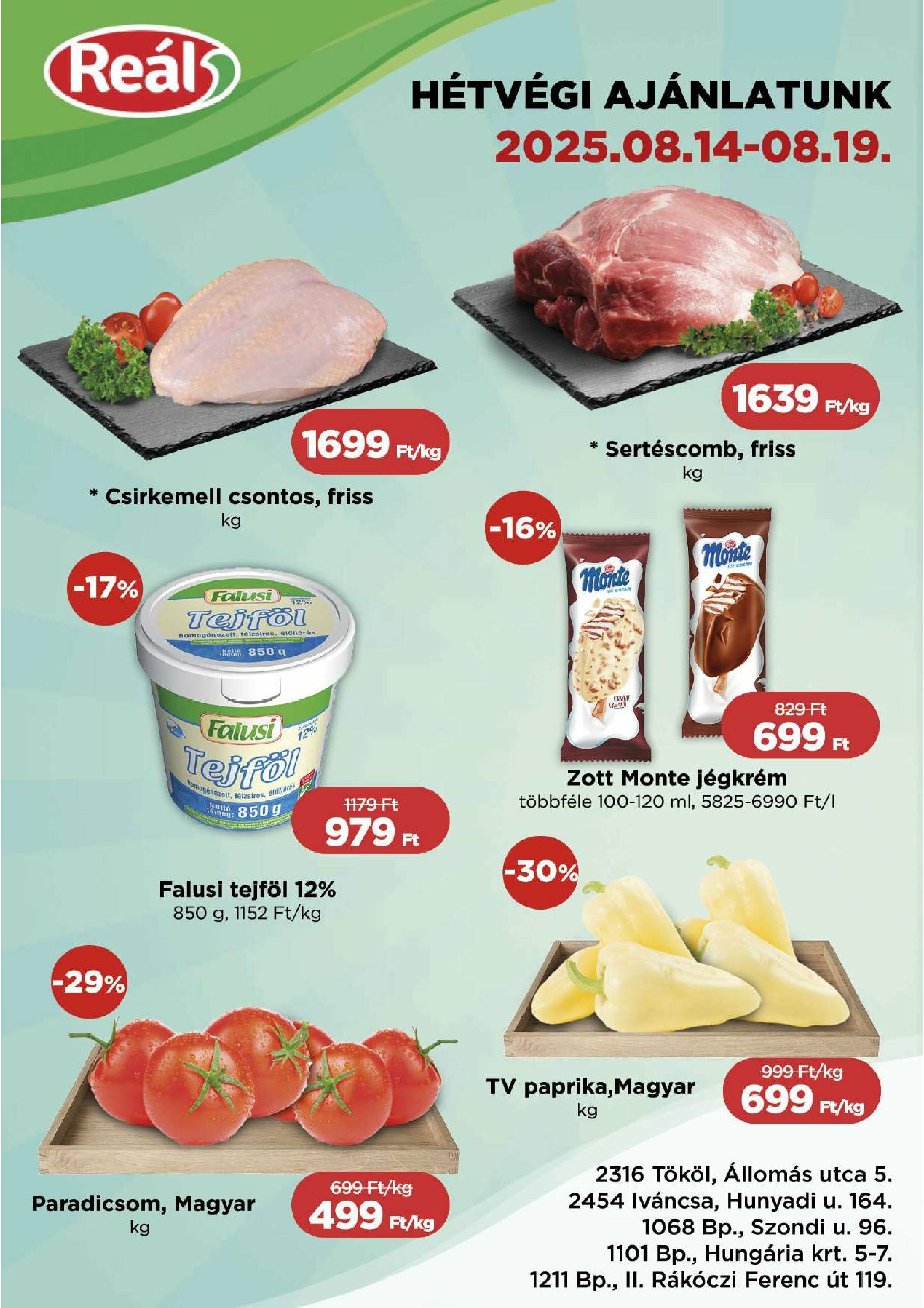 real - Reál - Pest akciós újság, érvényes 08.14. - 08.19.