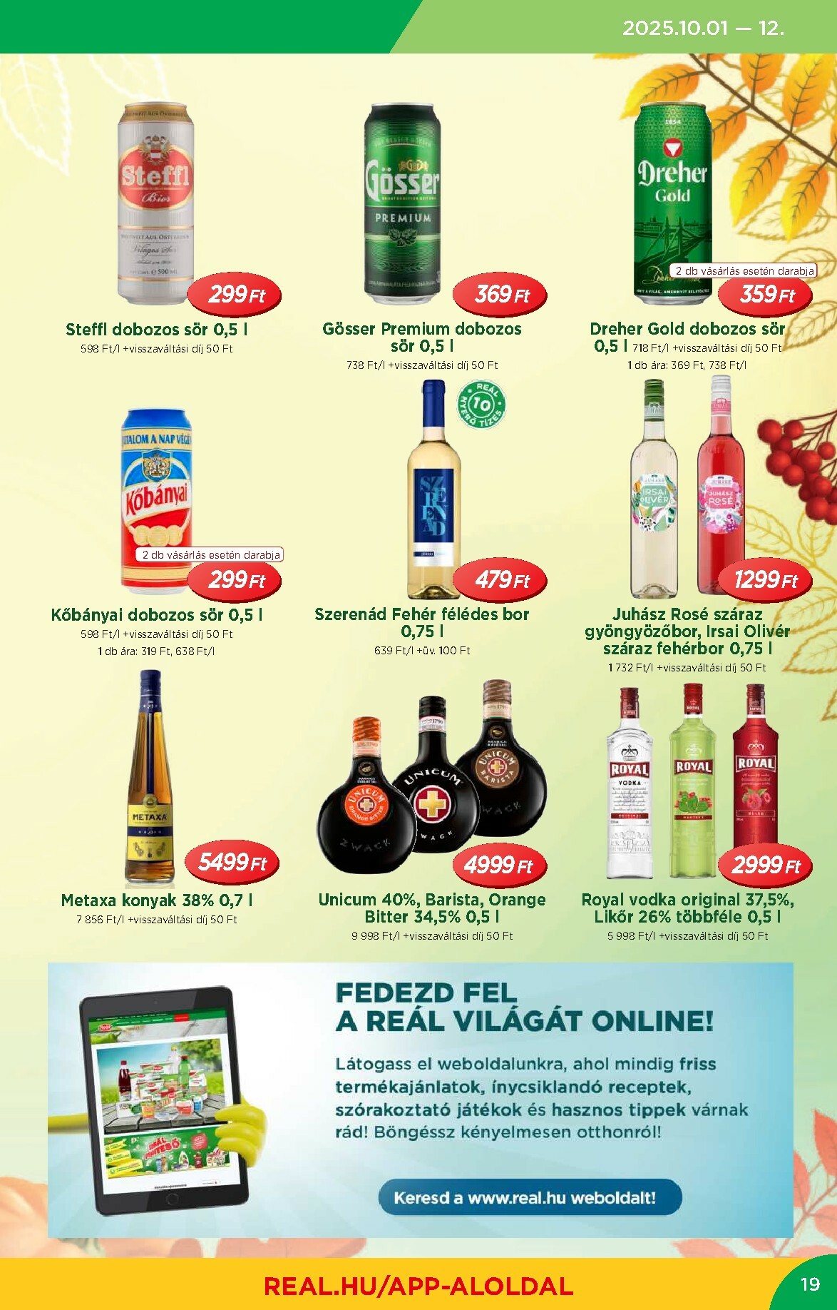 real - Reál - Országos Ajánlatok akciós újság, érvényes 10.01. - 10.12. - page: 19