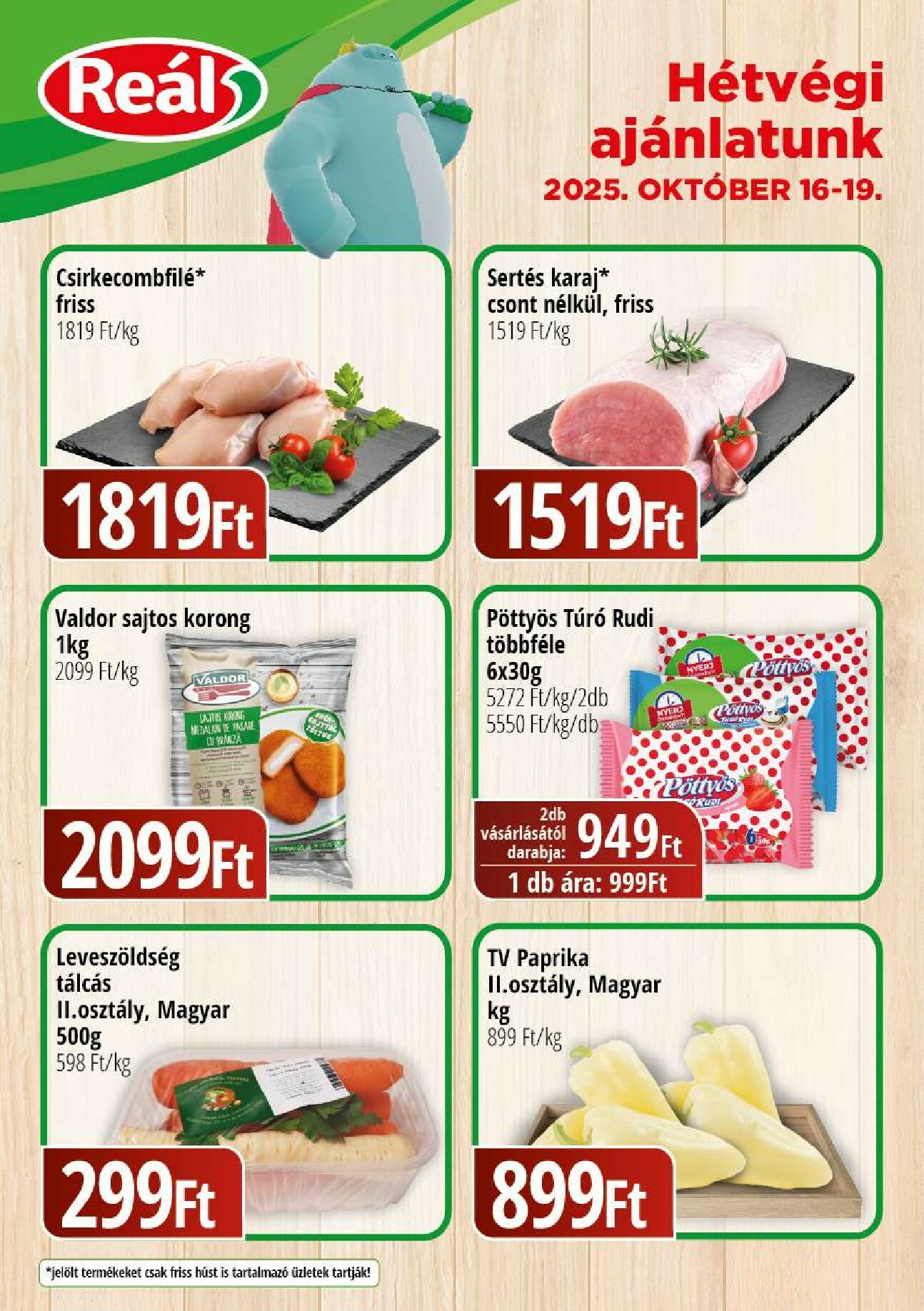 real - Reál - Bevásárló hétvége Kisalföld akciós újság, érvényes 10.16. - 10.19.