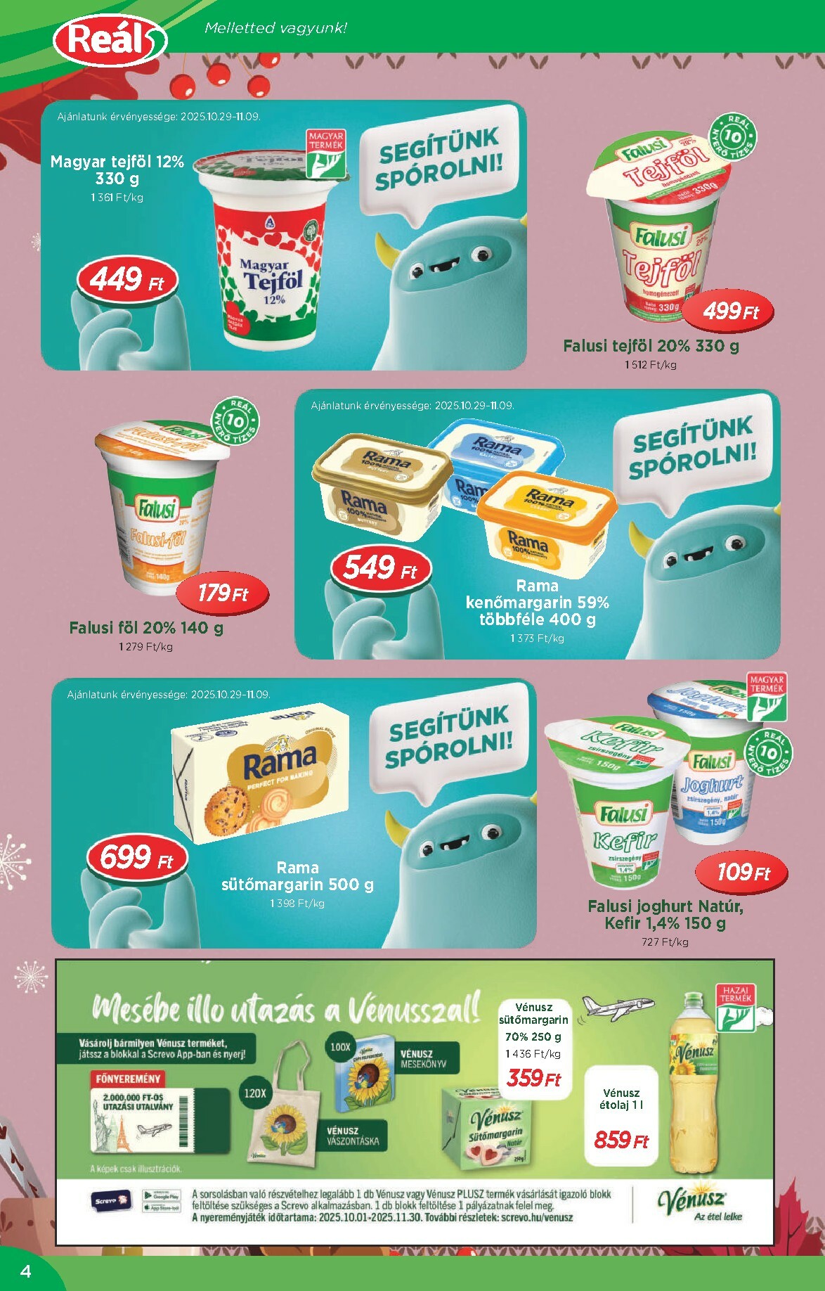 real - Reál - Országos Ajánlatok akciós újság, érvényes 10.29. - 11.09. - page: 4