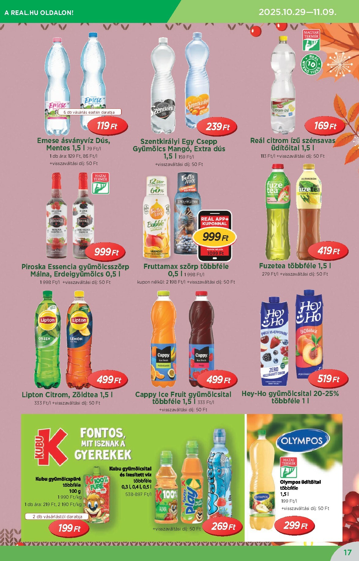 real - Reál - Országos Ajánlatok akciós újság, érvényes 10.29. - 11.09. - page: 17