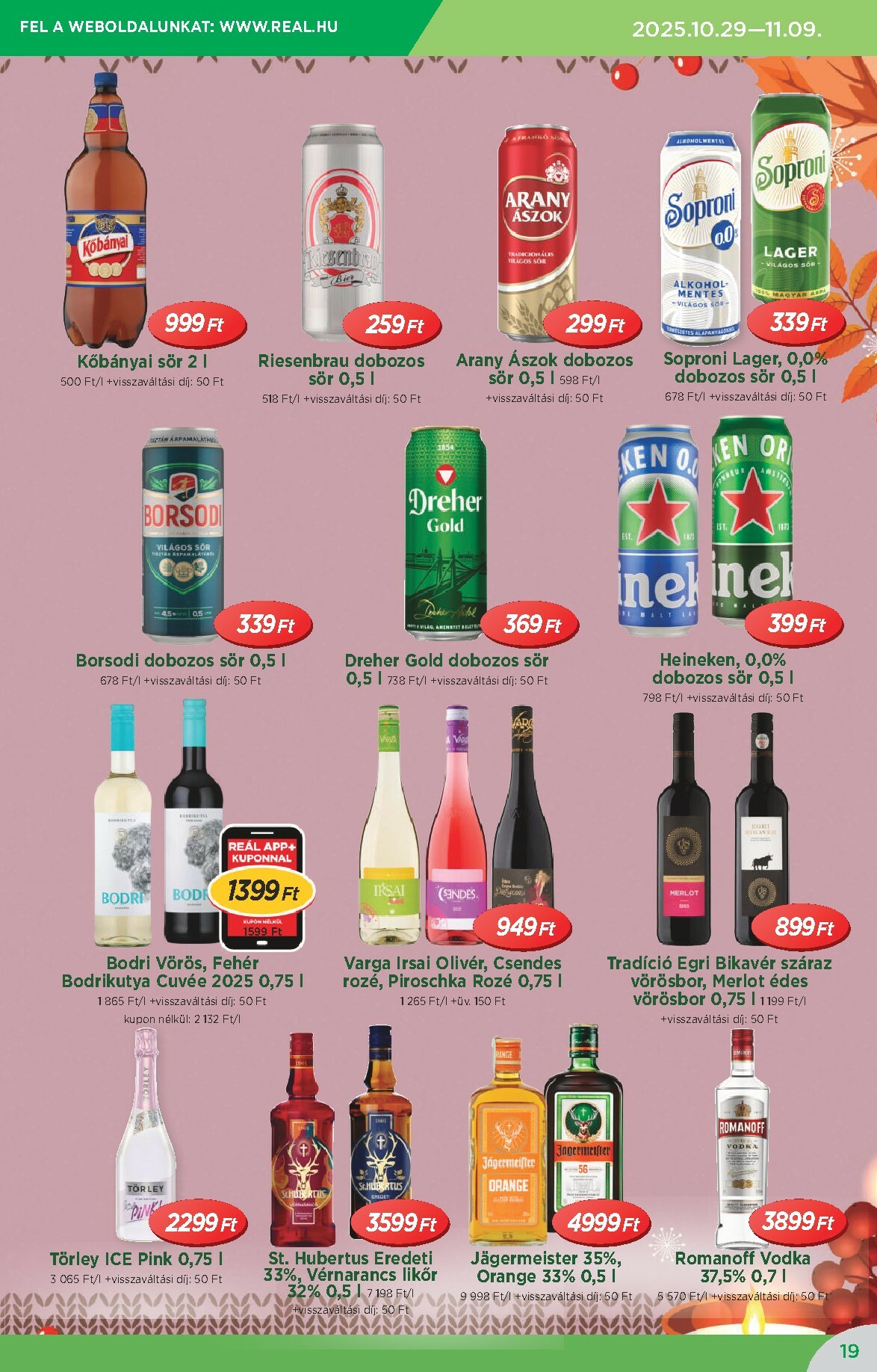real - Reál - Országos Ajánlatok akciós újság, érvényes 10.29. - 11.09. - page: 19