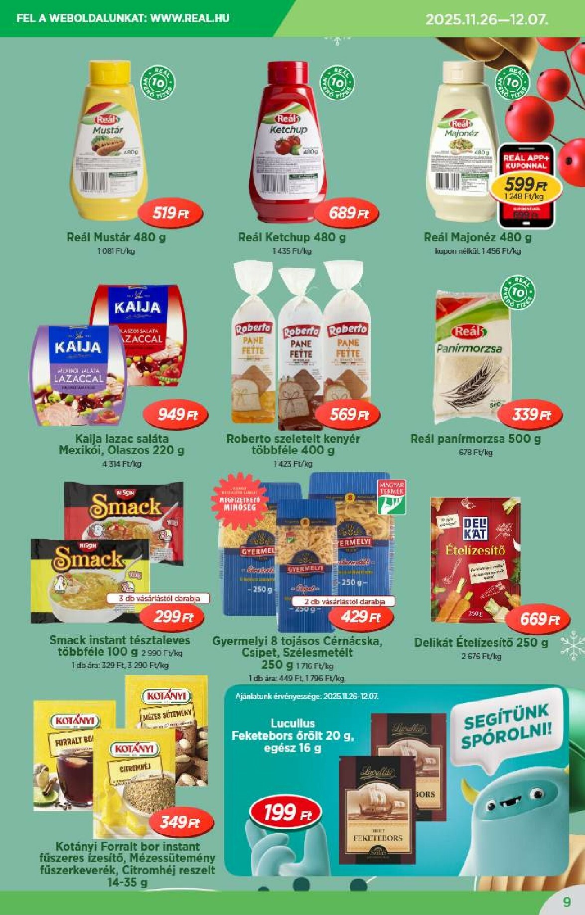 real - Reál - Országos Ajánlatok akciós újság, érvényes 11.26. - 12.07. - page: 9