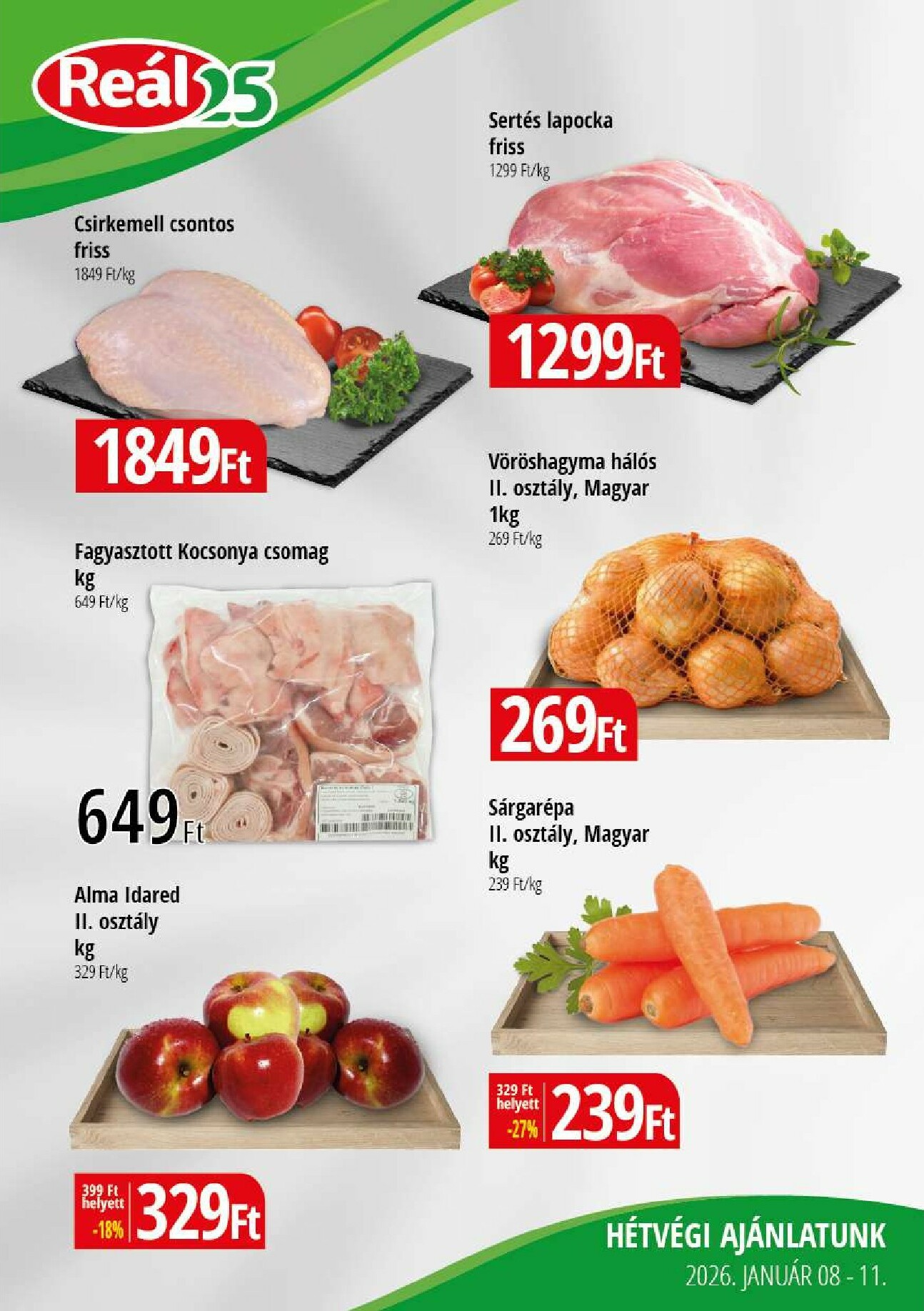 real - Reál - Bevásárló hétvége Kisalföld akciós újság, érvényes 01.08. - 01.11.