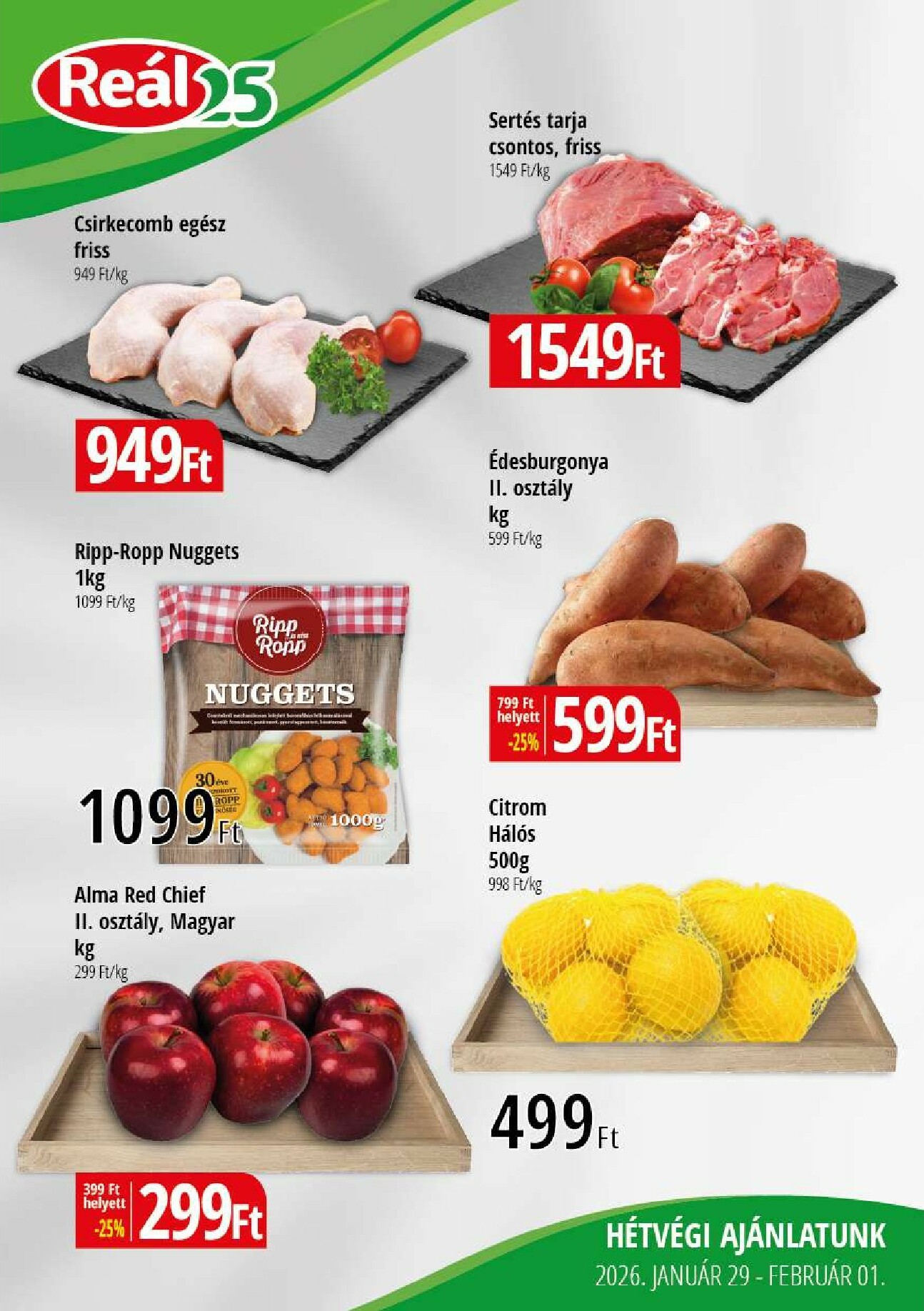 real - Reál - Kisalföld akciós újság, érvényes 01.29. - 02.01.