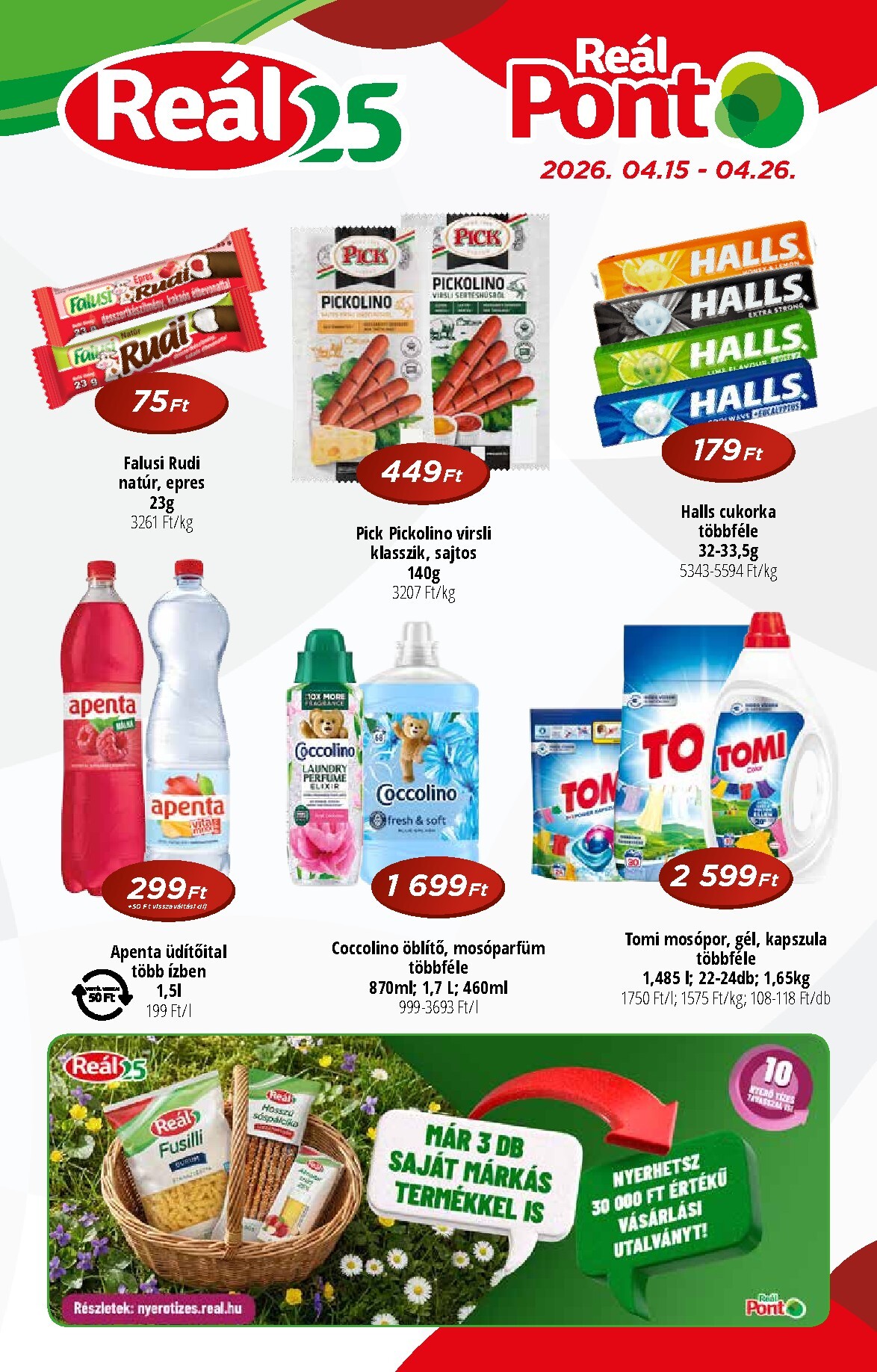 real - A jövőbeli Reál - Pont Újság akciós újság szerdától 2026.04.15.-tól vasárnaptól 2026.04.26.-ig érvényes.