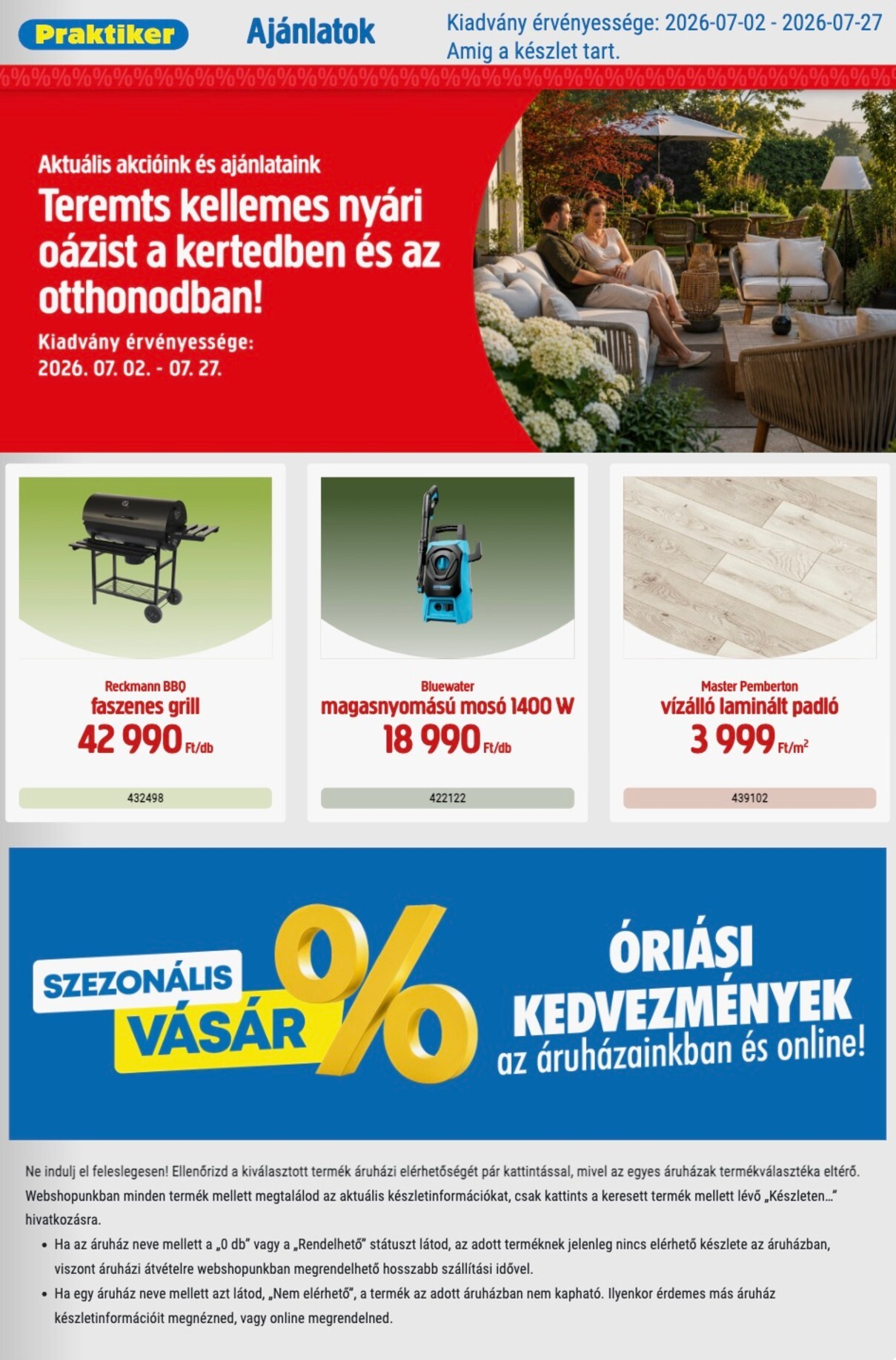 praktiker - Aktuális Praktiker szórólap érvényes csütörtöktől 2026.07.02.-től hétfőtől 2026.07.27.-ig