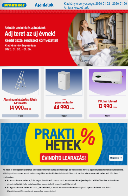 praktiker - Praktiker akciós újság, érvényes 01.02. - 01.26.