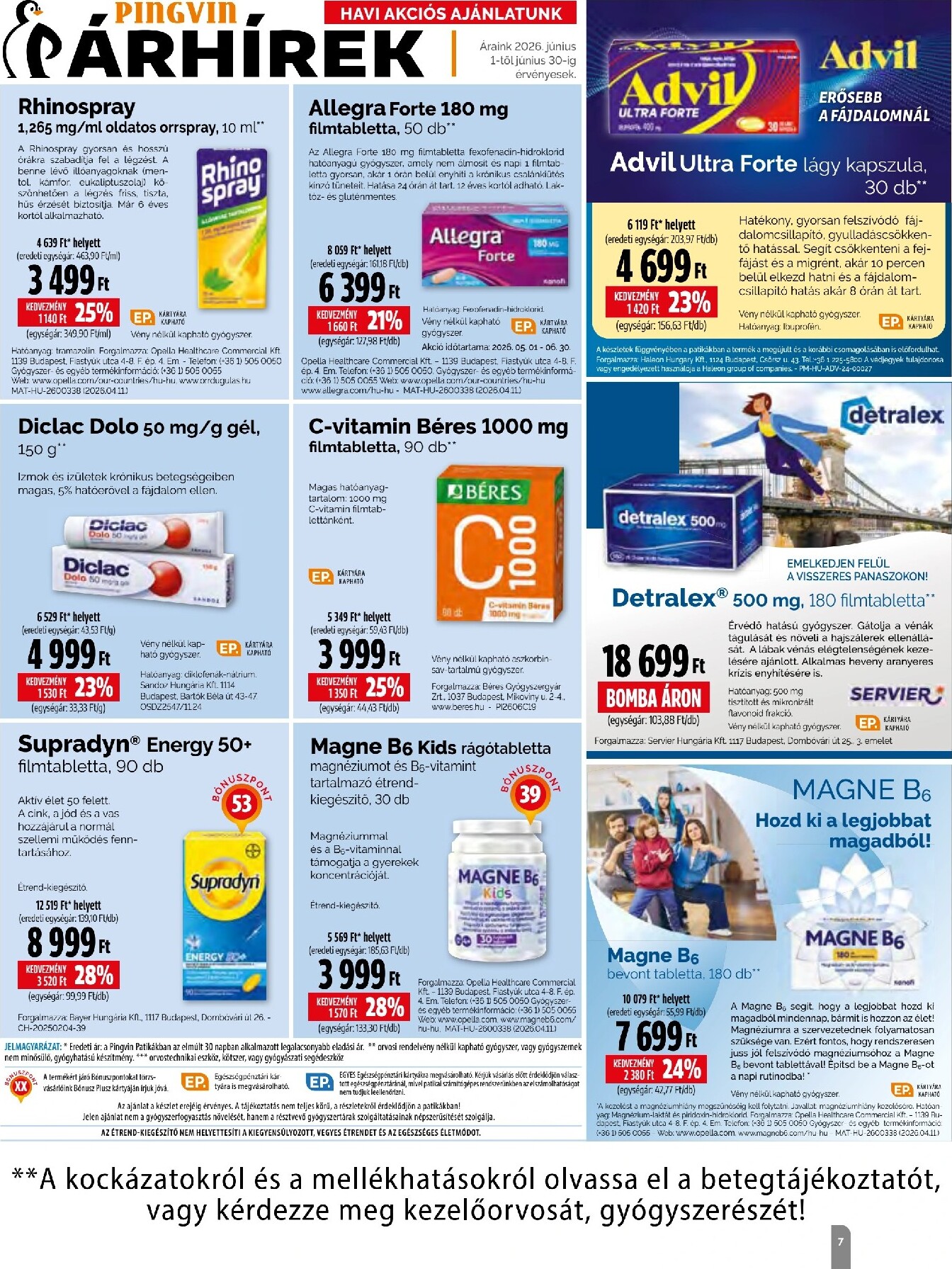 pingvin-patika - Aktuális Pingvin Patika - Magazin szórólap érvényes hétfőtől 2026.06.01.-től keddtől 2026.06.30.-ig - page: 7