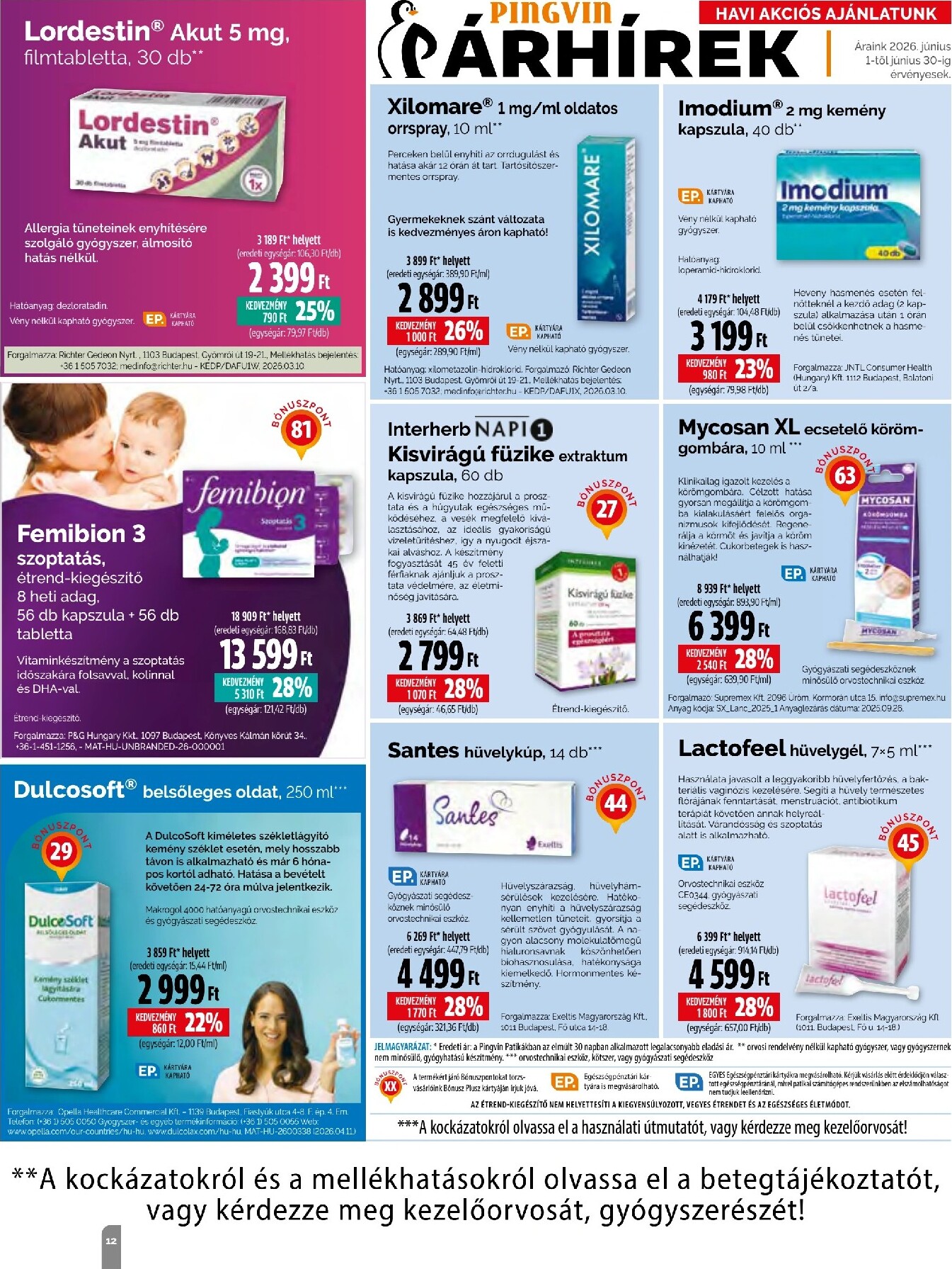 pingvin-patika - Aktuális Pingvin Patika - Magazin szórólap érvényes hétfőtől 2026.06.01.-től keddtől 2026.06.30.-ig - page: 12